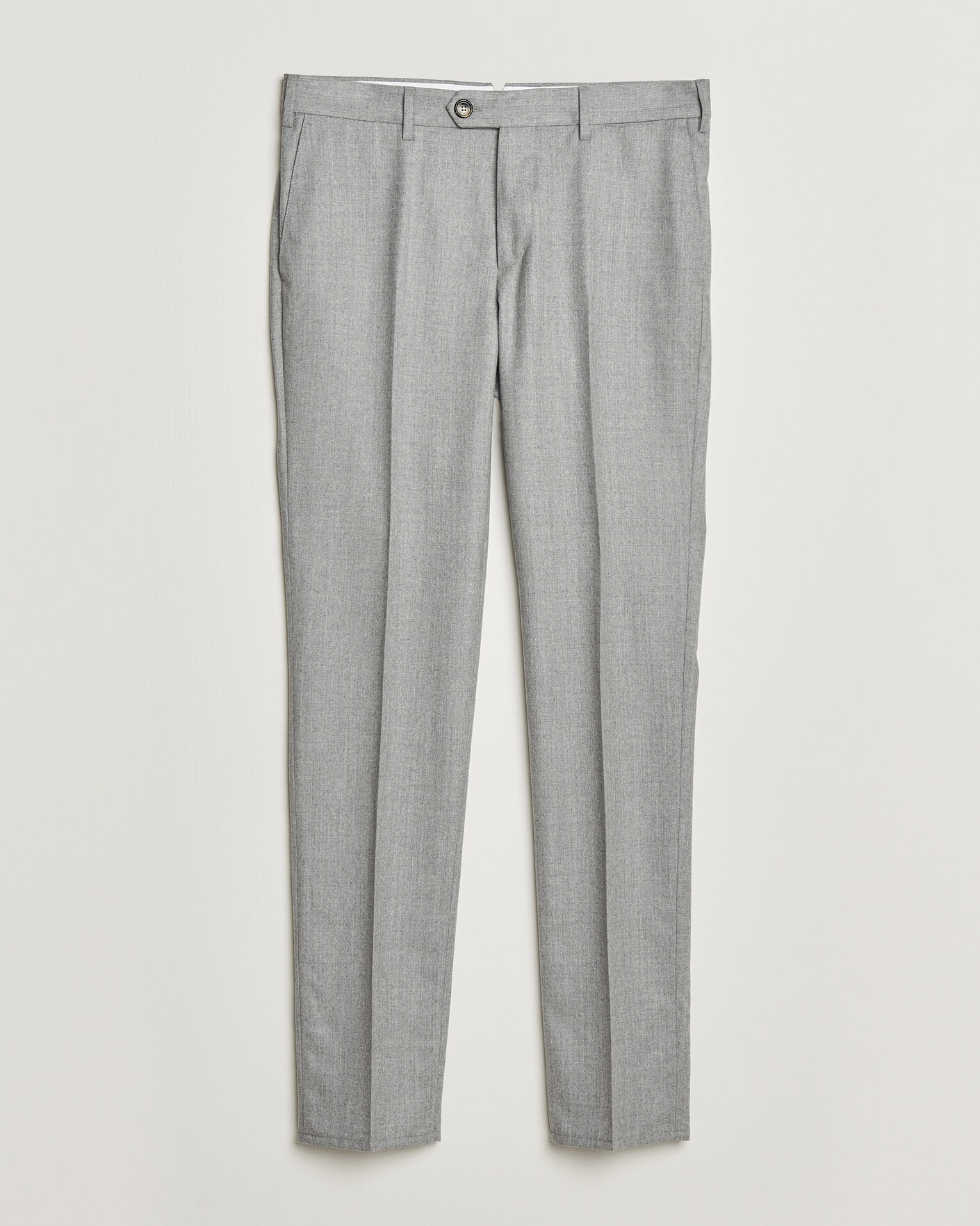 Men | Trousers | Brunello Cucinelli | Slim Fit Flannel Trousers Light Grey
