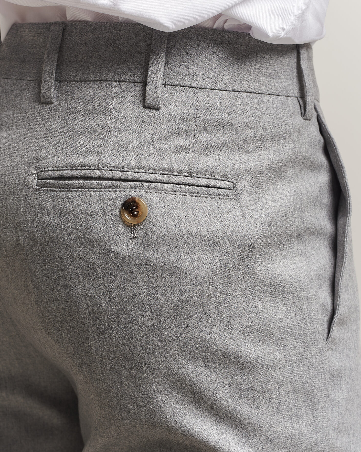 Men | Trousers | Brunello Cucinelli | Slim Fit Flannel Trousers Light Grey