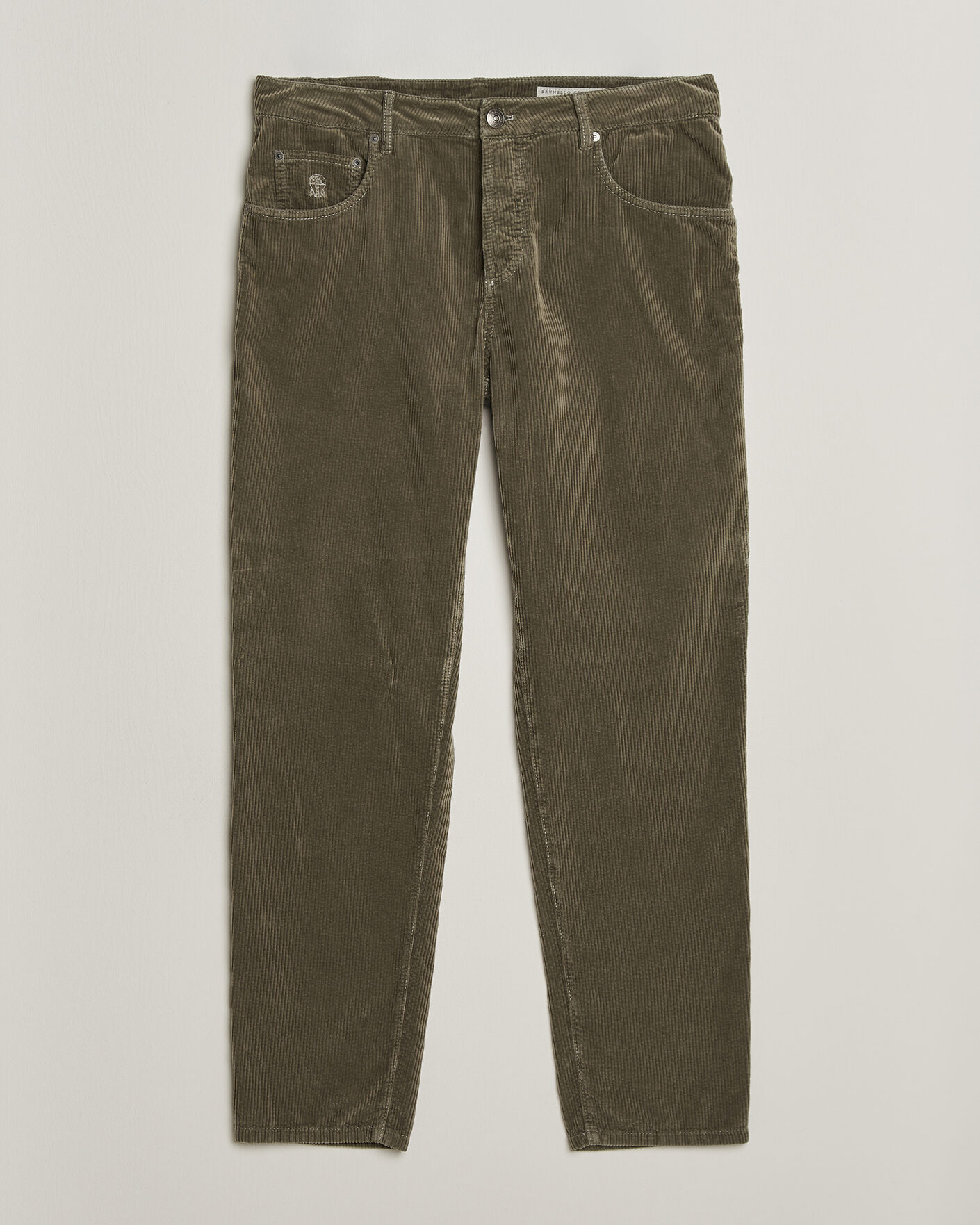 Men | Trousers | Brunello Cucinelli | Leisure Fit Corduroy 5-Pocket Pants Olive