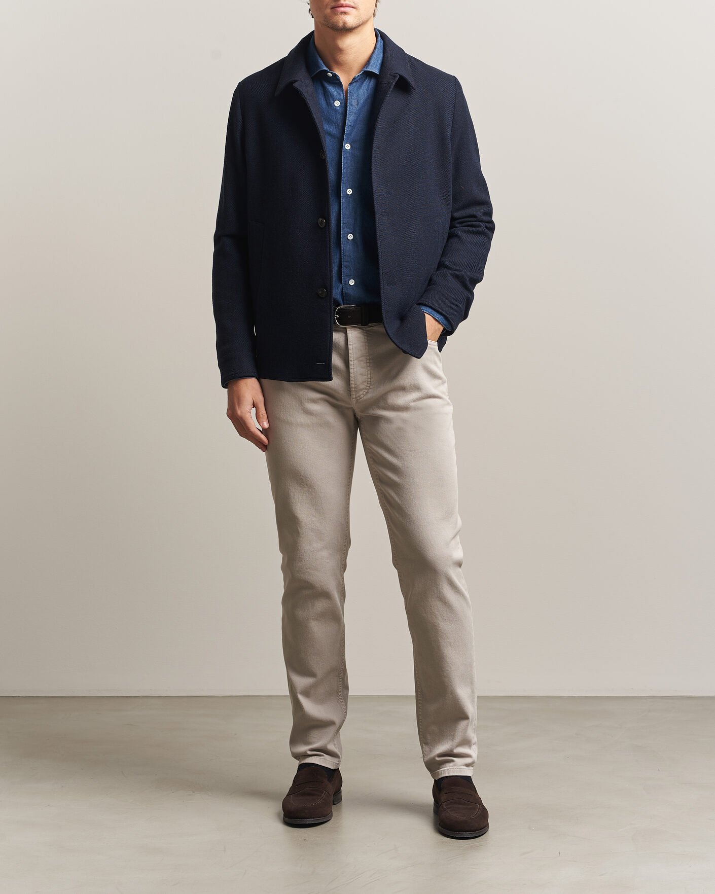 Men | Trousers | Brunello Cucinelli | Slim Fit Bull Denim Pants Beige