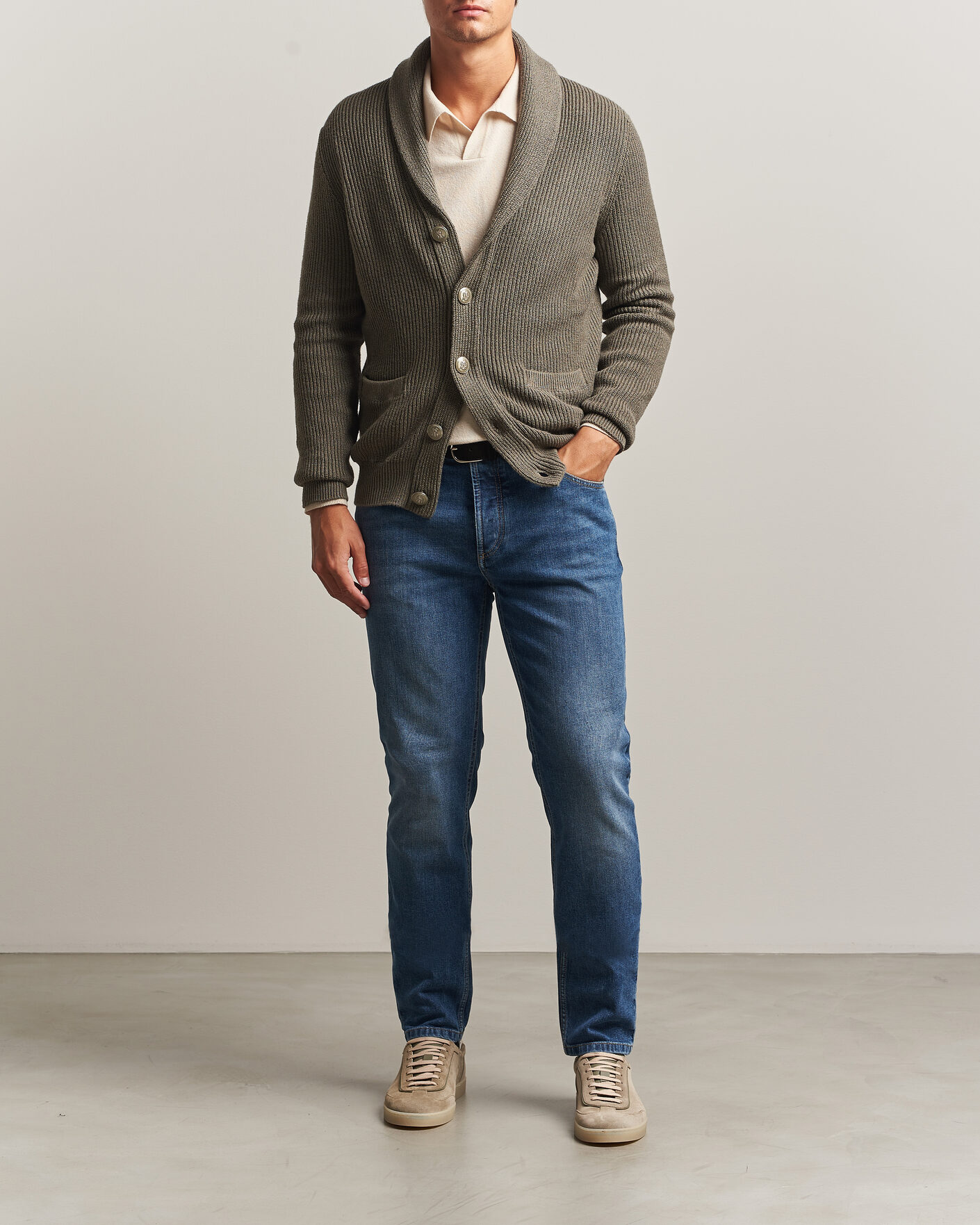Men | Trousers | Brunello Cucinelli | Traditional Fit Jeans Medium Wash