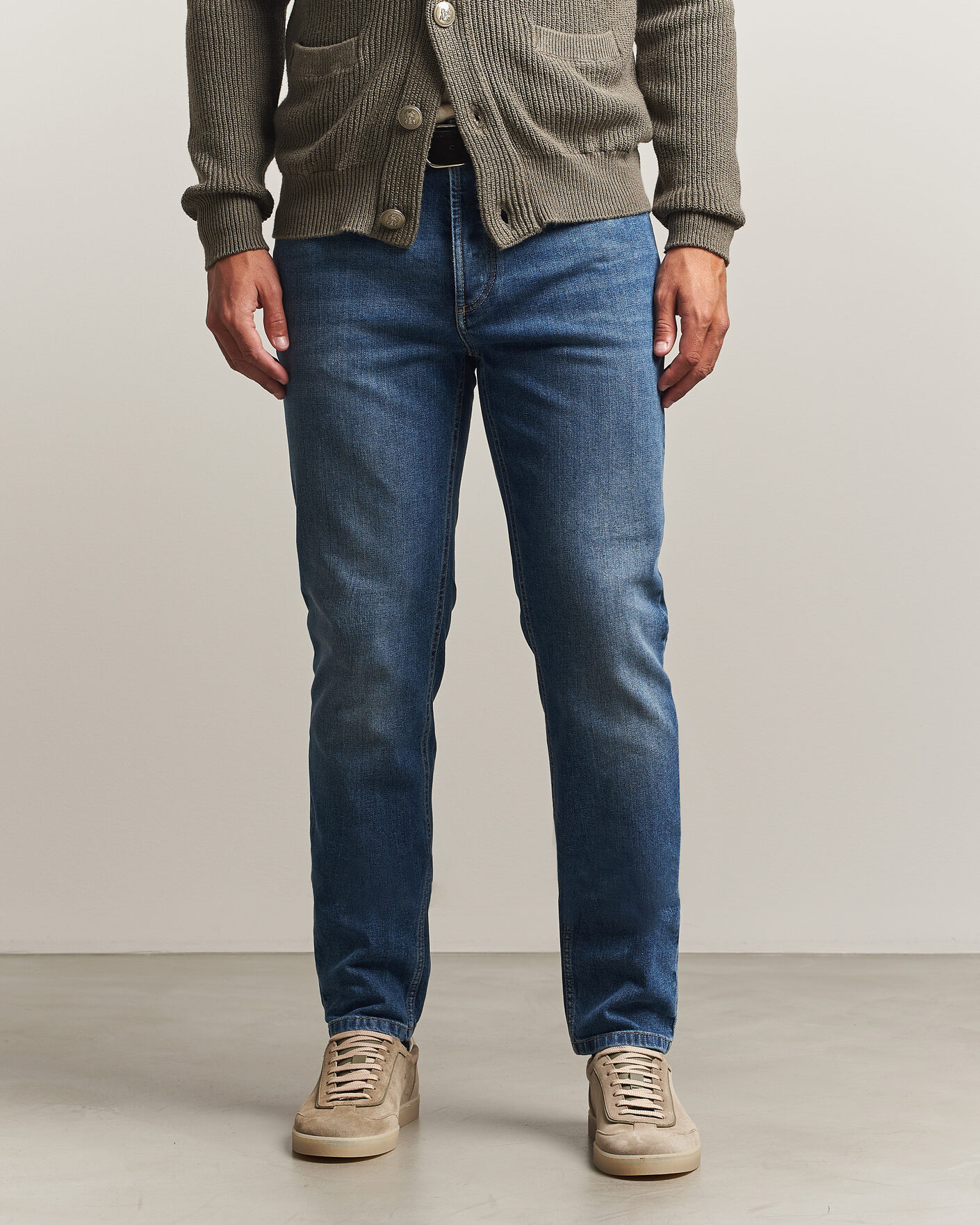 Men | Trousers | Brunello Cucinelli | Traditional Fit Jeans Medium Wash