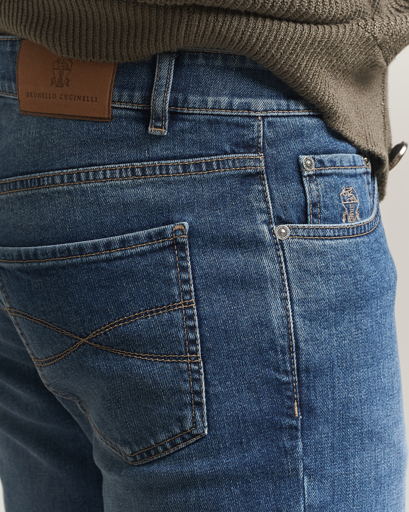 Men | Trousers | Brunello Cucinelli | Traditional Fit Jeans Medium Wash