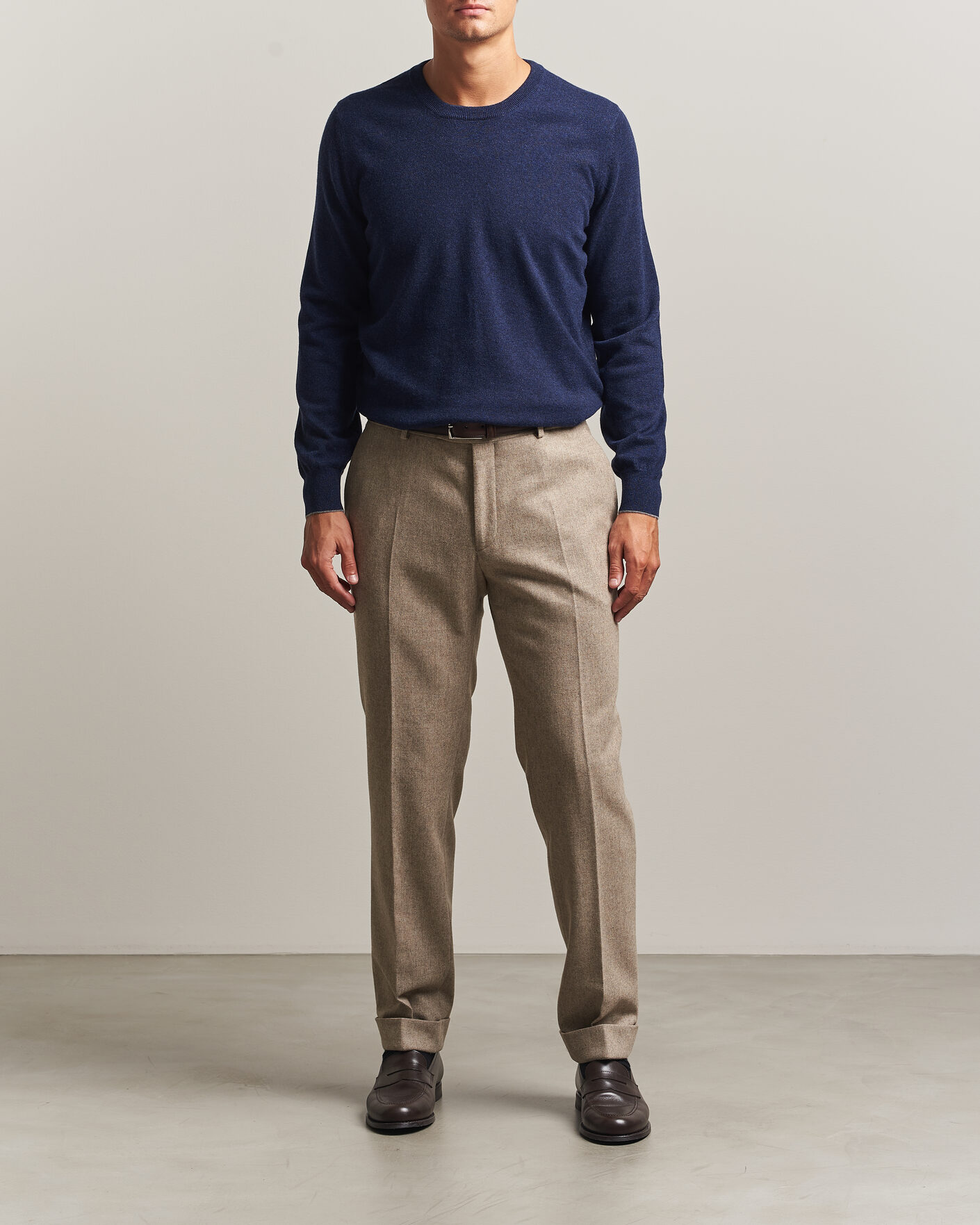 Men | Sweaters & Knitwear | Brunello Cucinelli | 2 Ply Cashmere Pullover Marine