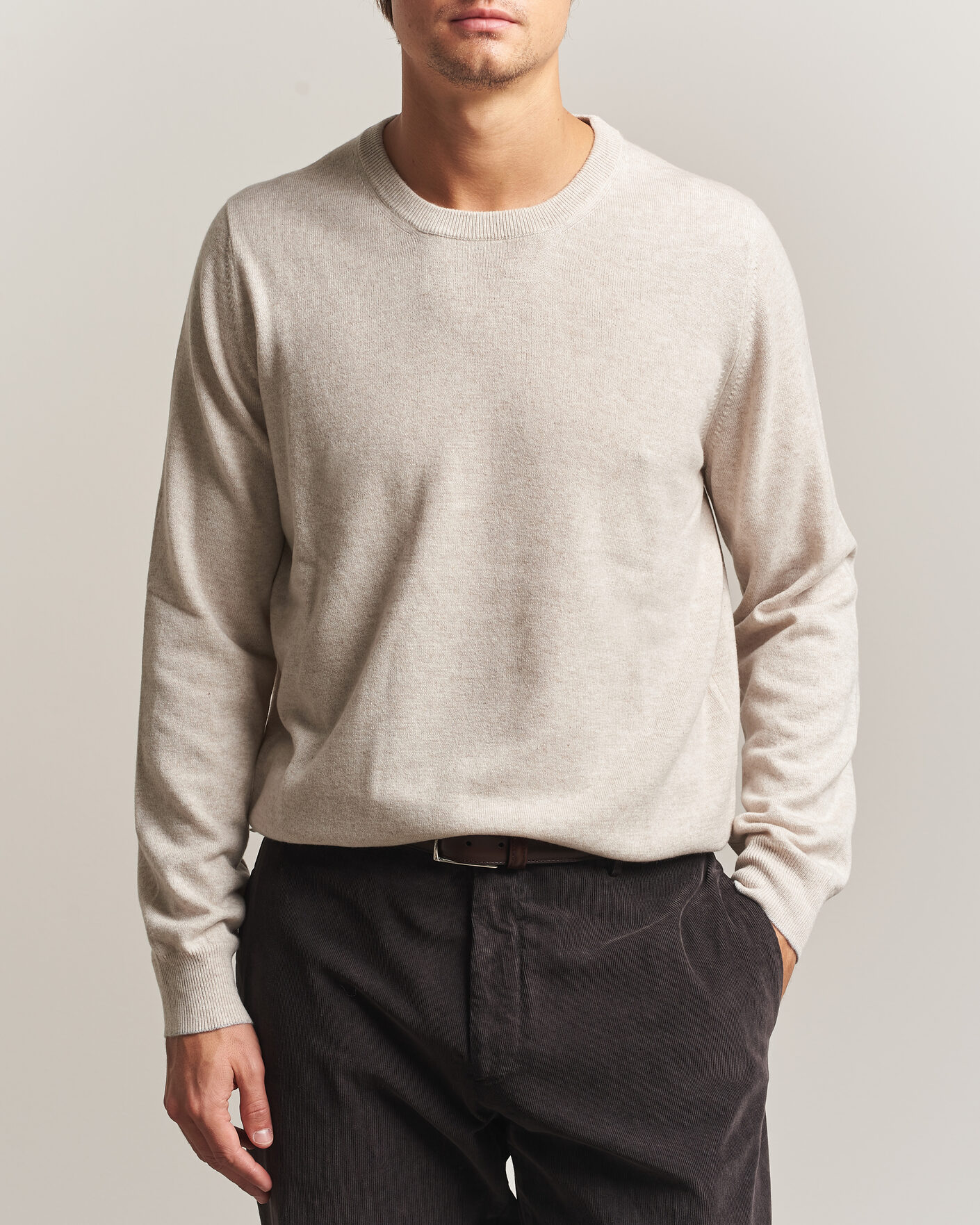 Men | Sweaters & Knitwear | Brunello Cucinelli | 2 Ply Cashmere Pullover Oyster