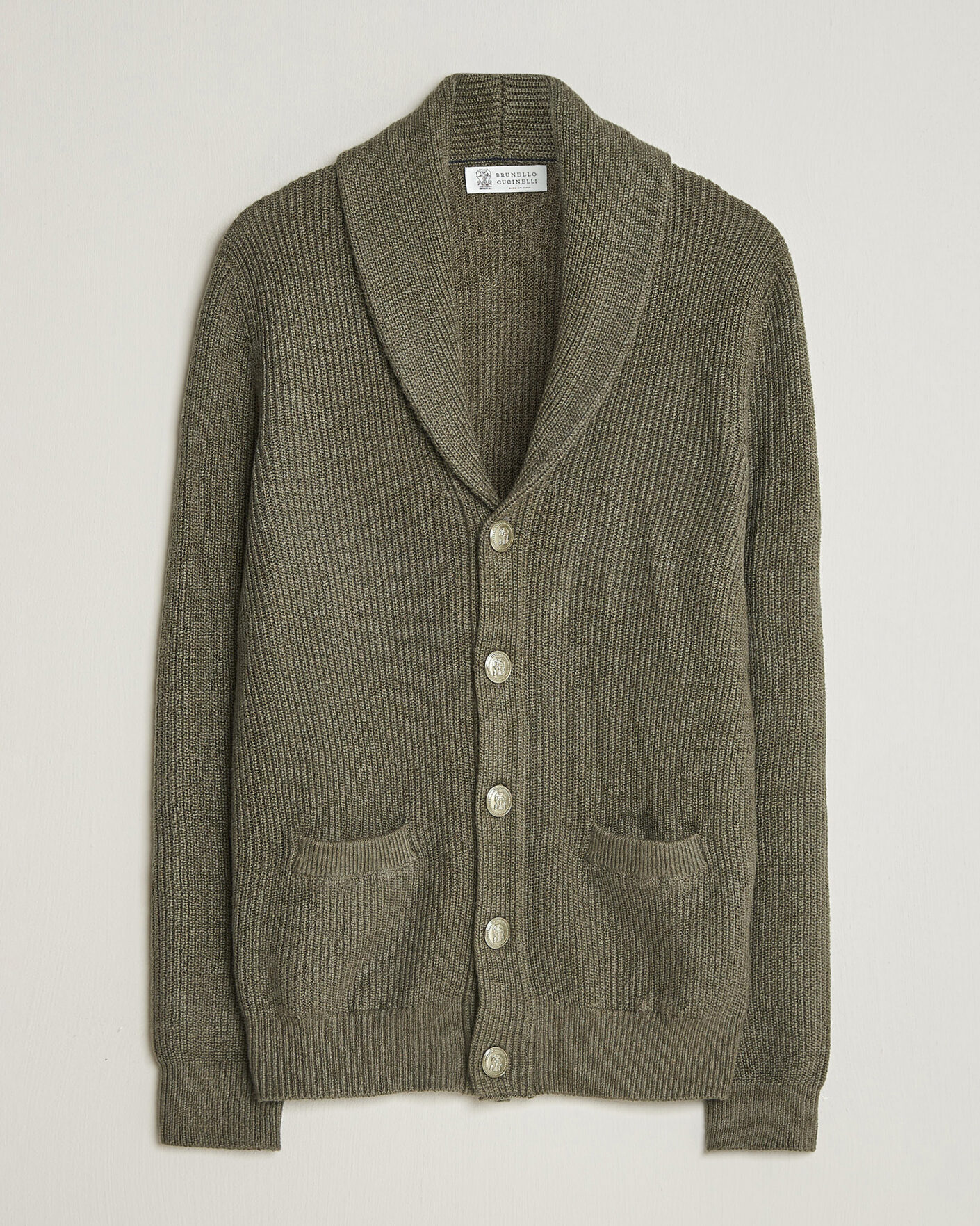 Men | Sweaters & Knitwear | Brunello Cucinelli | Shawl Collar Cardigan Forest Green