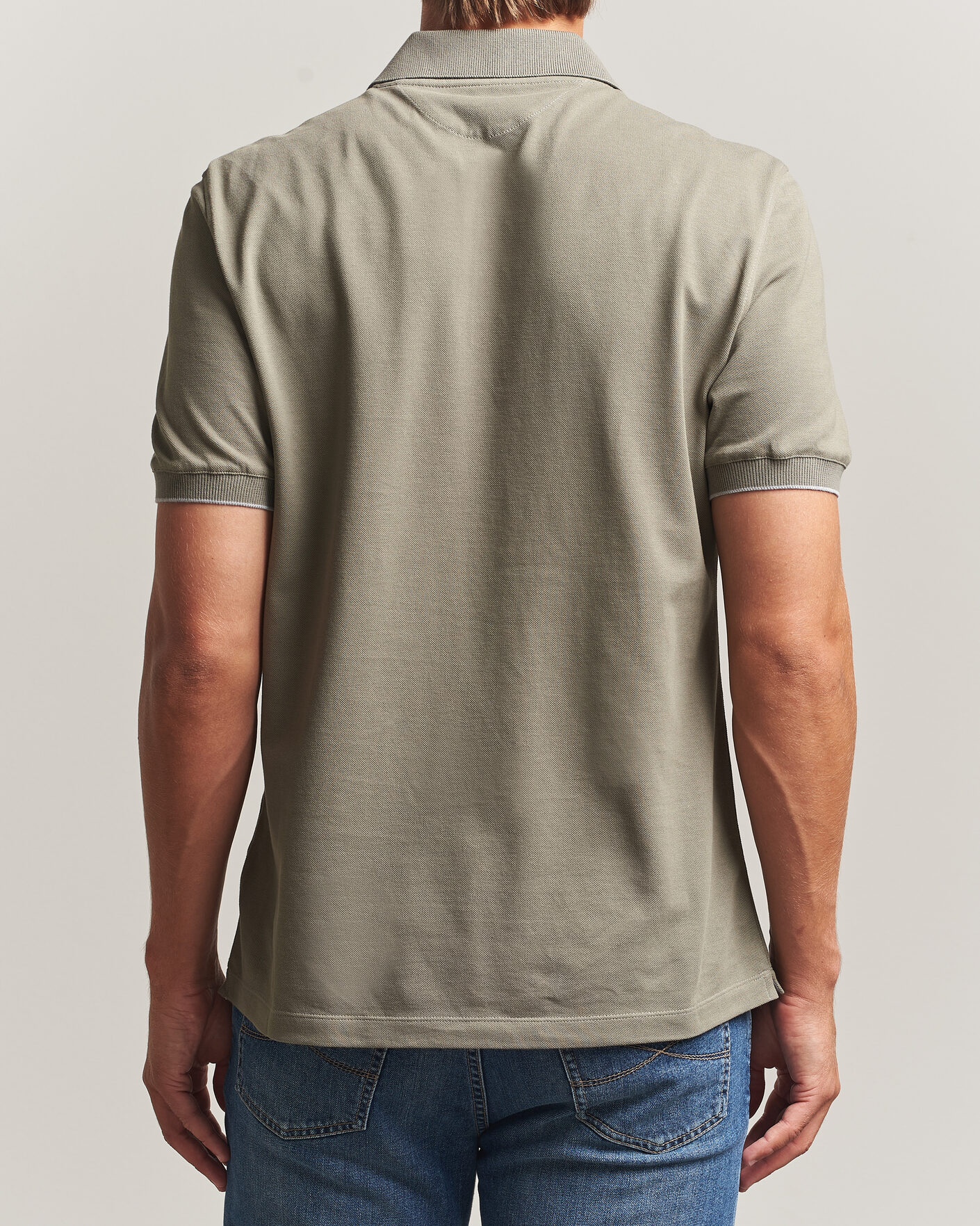 Men | Polo Shirts | Brunello Cucinelli | Short Sleeve Logo Polo Olive