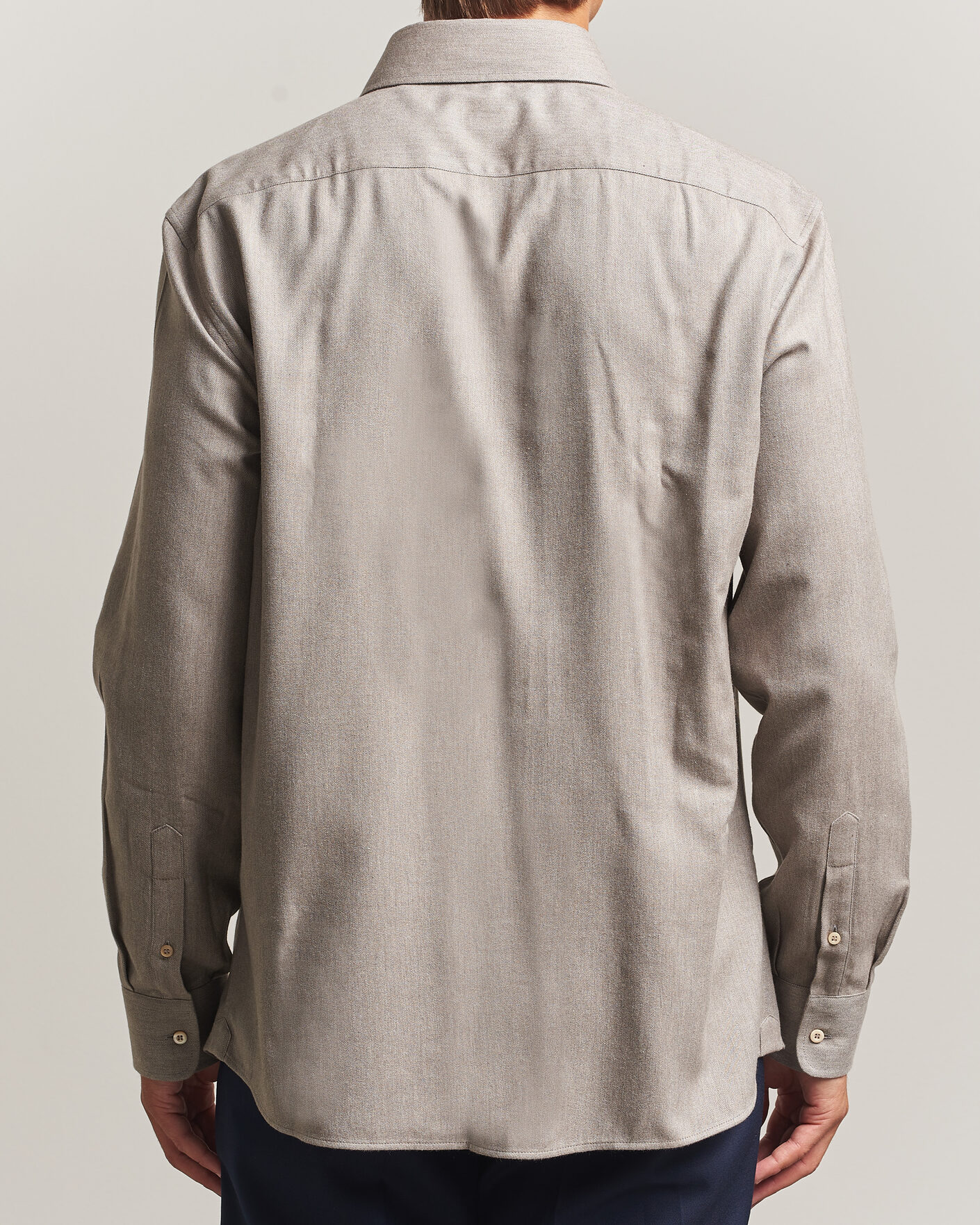 Men | Shirts | Brunello Cucinelli | Cotton Flannel Shirt Granite