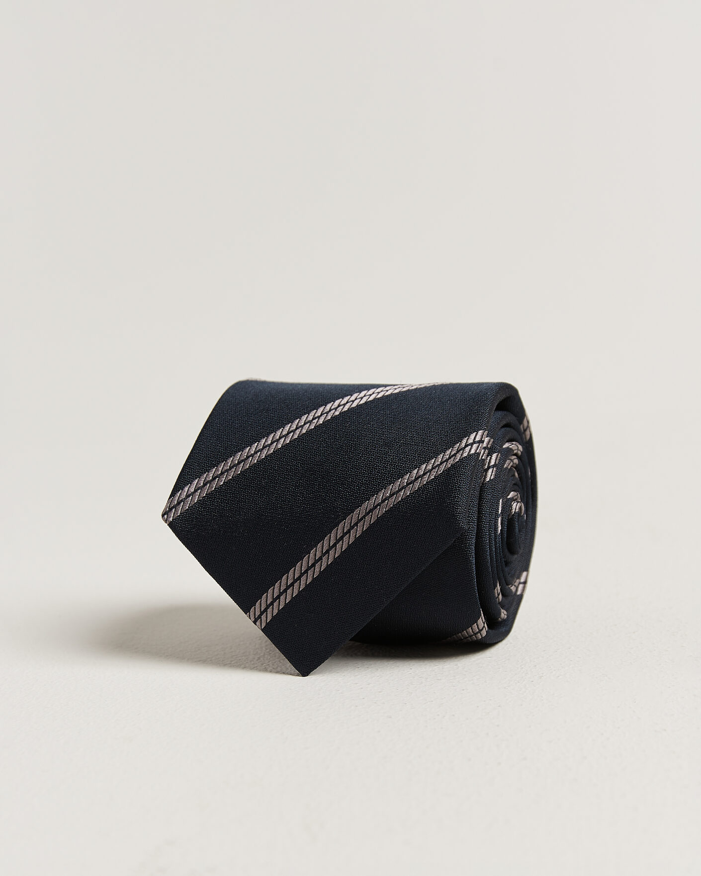 Men | Ties | Brunello Cucinelli | Regimental Stripe Silk Tie Navy