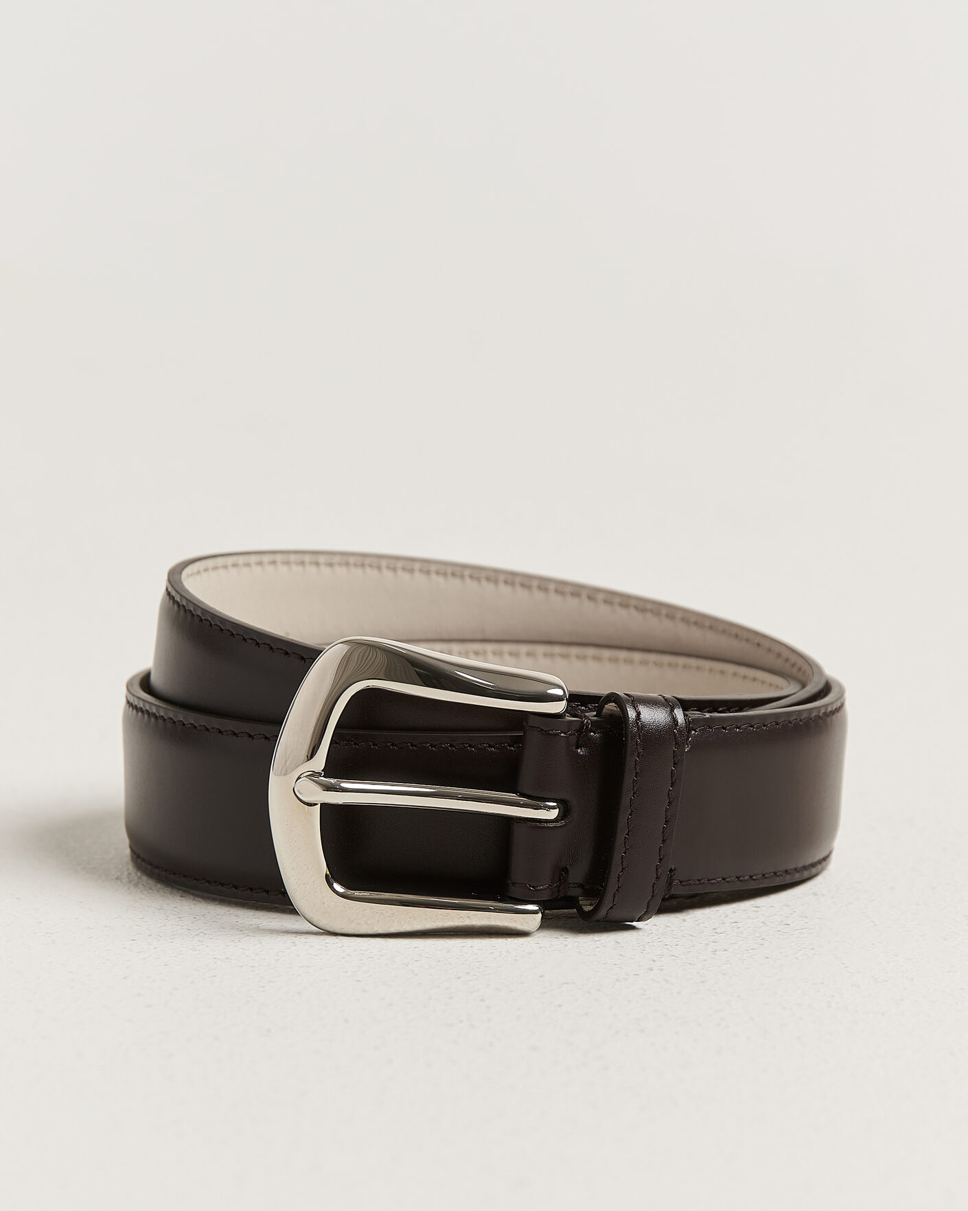 Men | Belts | Brunello Cucinelli | Calf Leather Belt Dark Brown