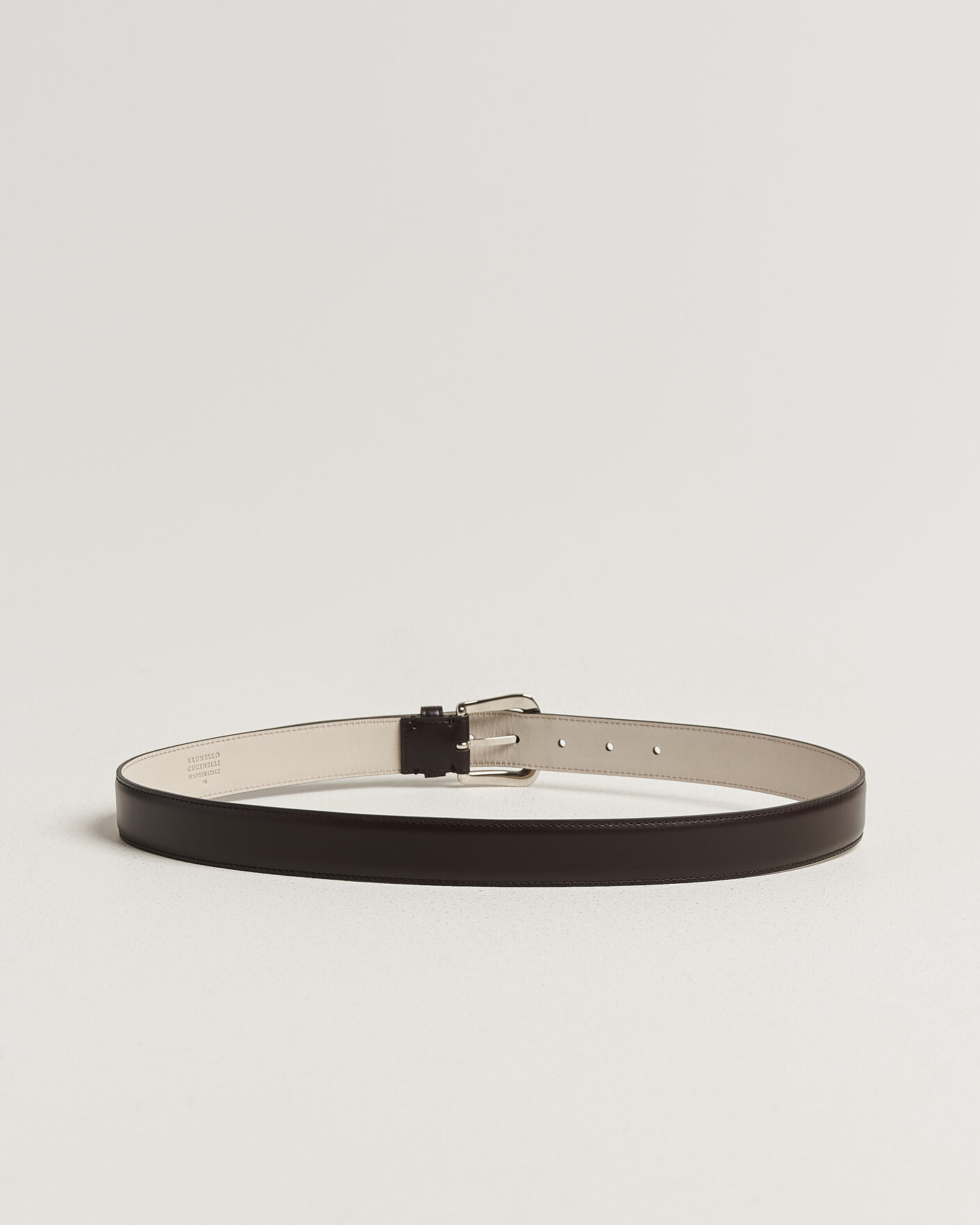 Men | Belts | Brunello Cucinelli | Calf Leather Belt Dark Brown