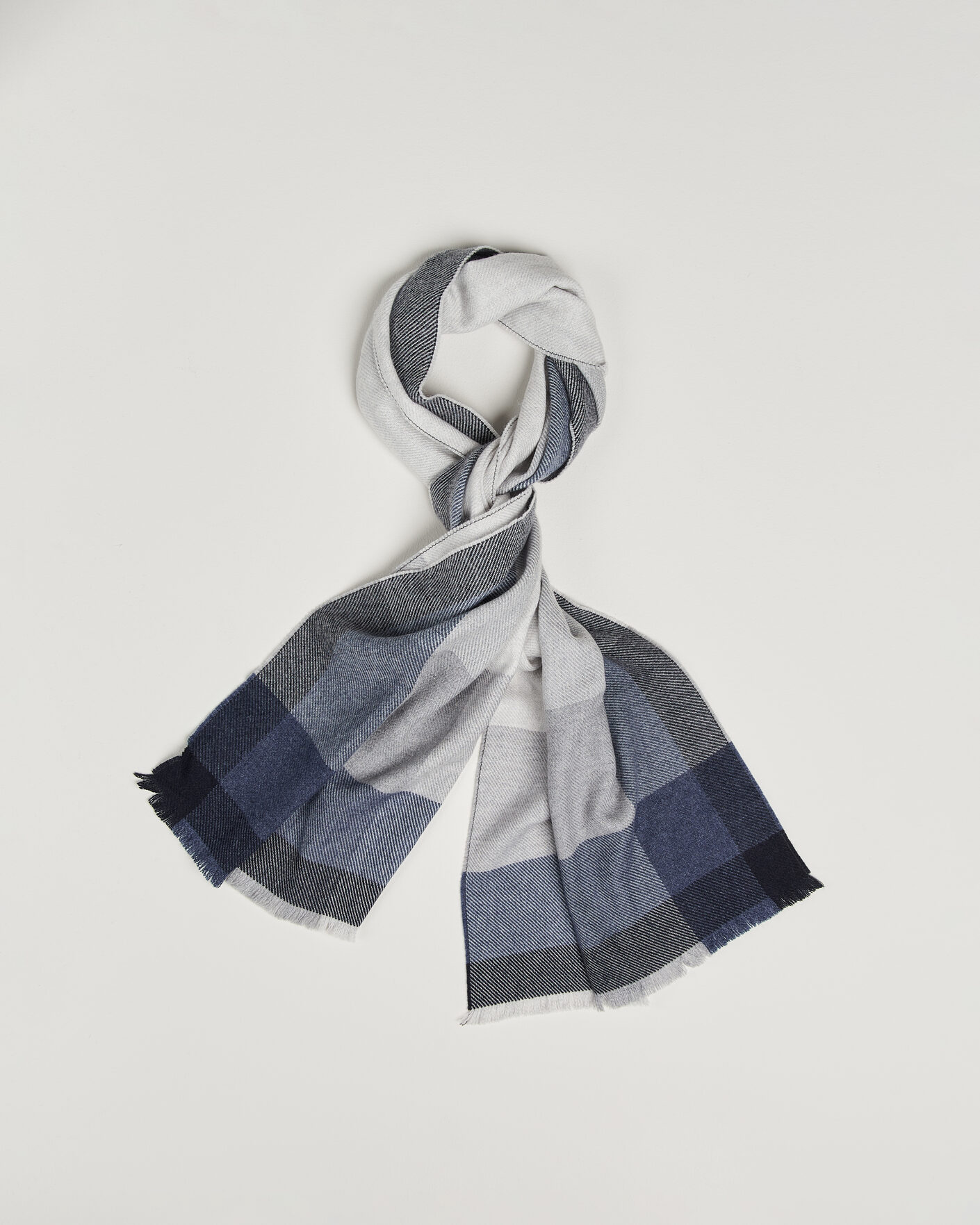 Men | Scarves | Brunello Cucinelli | Wool/Cashmere Check Scarf Grey/Navy
