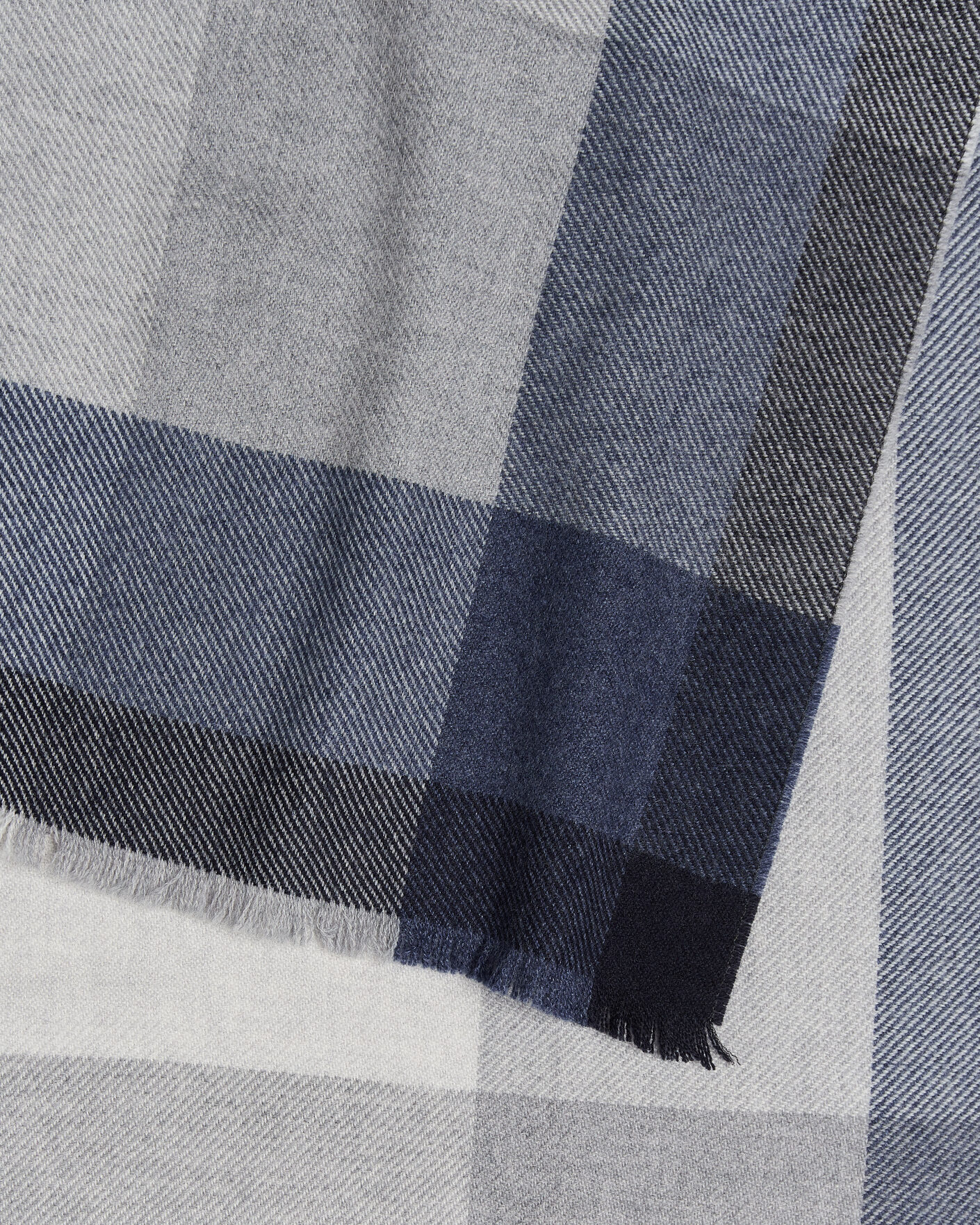 Men | Scarves | Brunello Cucinelli | Wool/Cashmere Check Scarf Grey/Navy