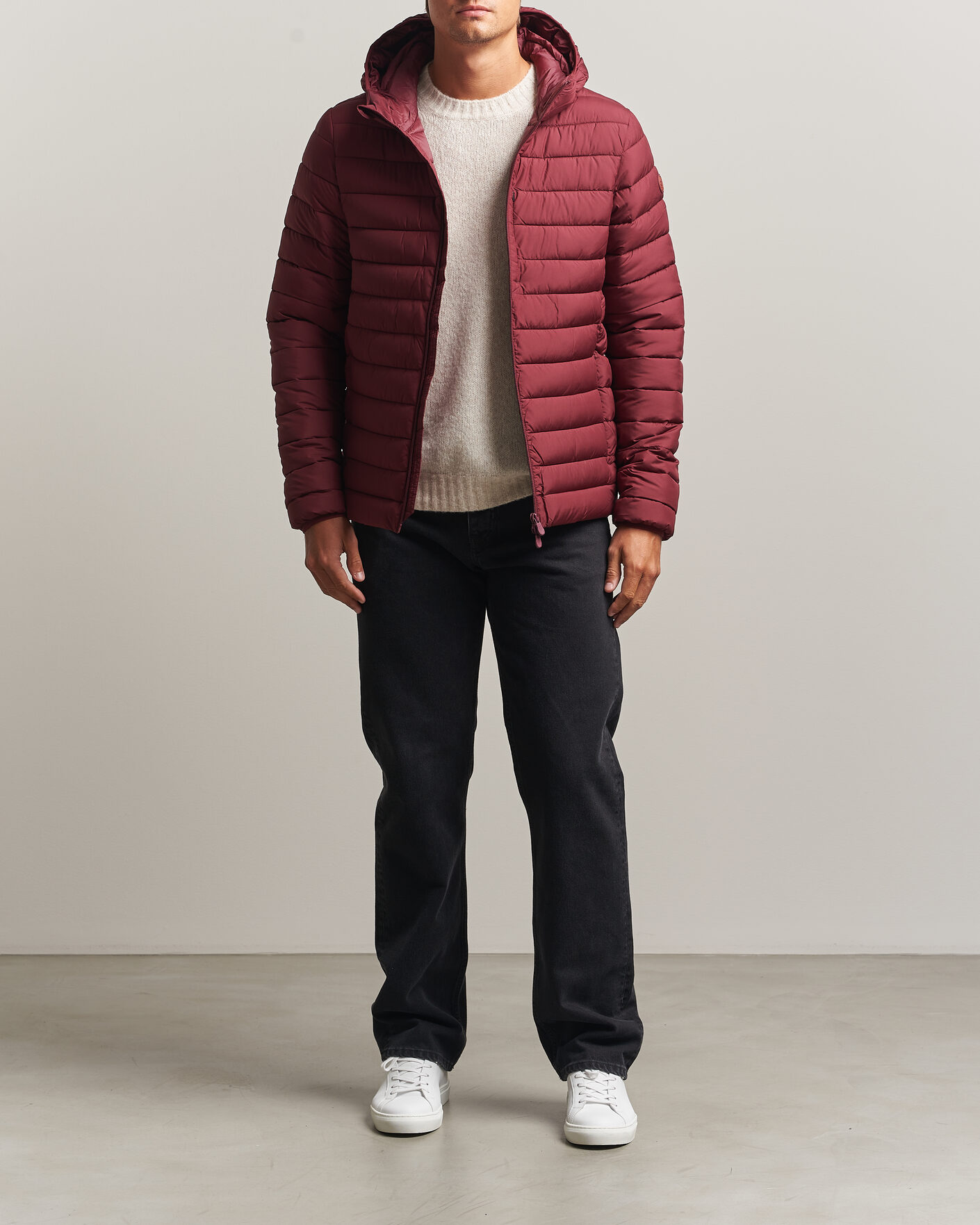 Men | Coats & Jackets | Save The Duck | Juncus Matt Lightweight Hood Jacket Wine Red