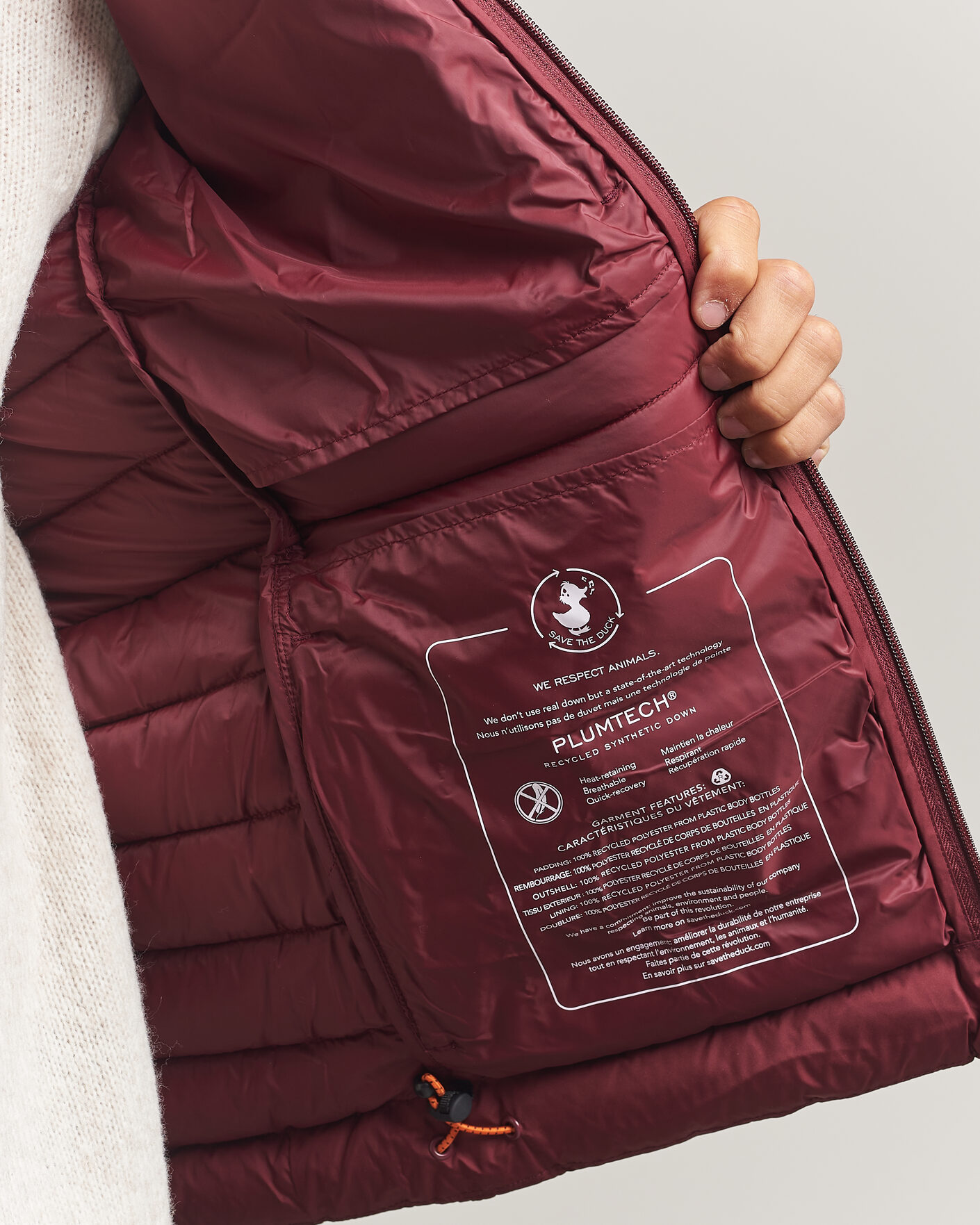 Men | Coats & Jackets | Save The Duck | Juncus Matt Lightweight Hood Jacket Wine Red
