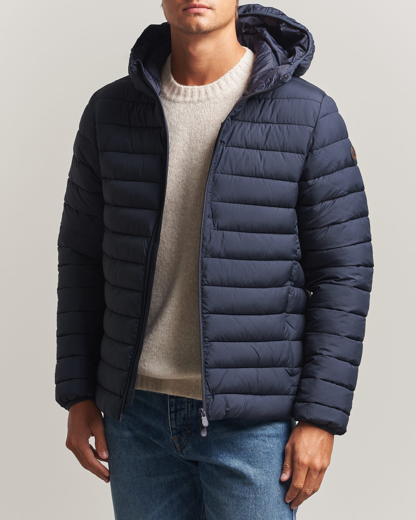 Men | Coats & Jackets | Save The Duck | Juncus Matt Lightweight Hood Jacket Blue Black