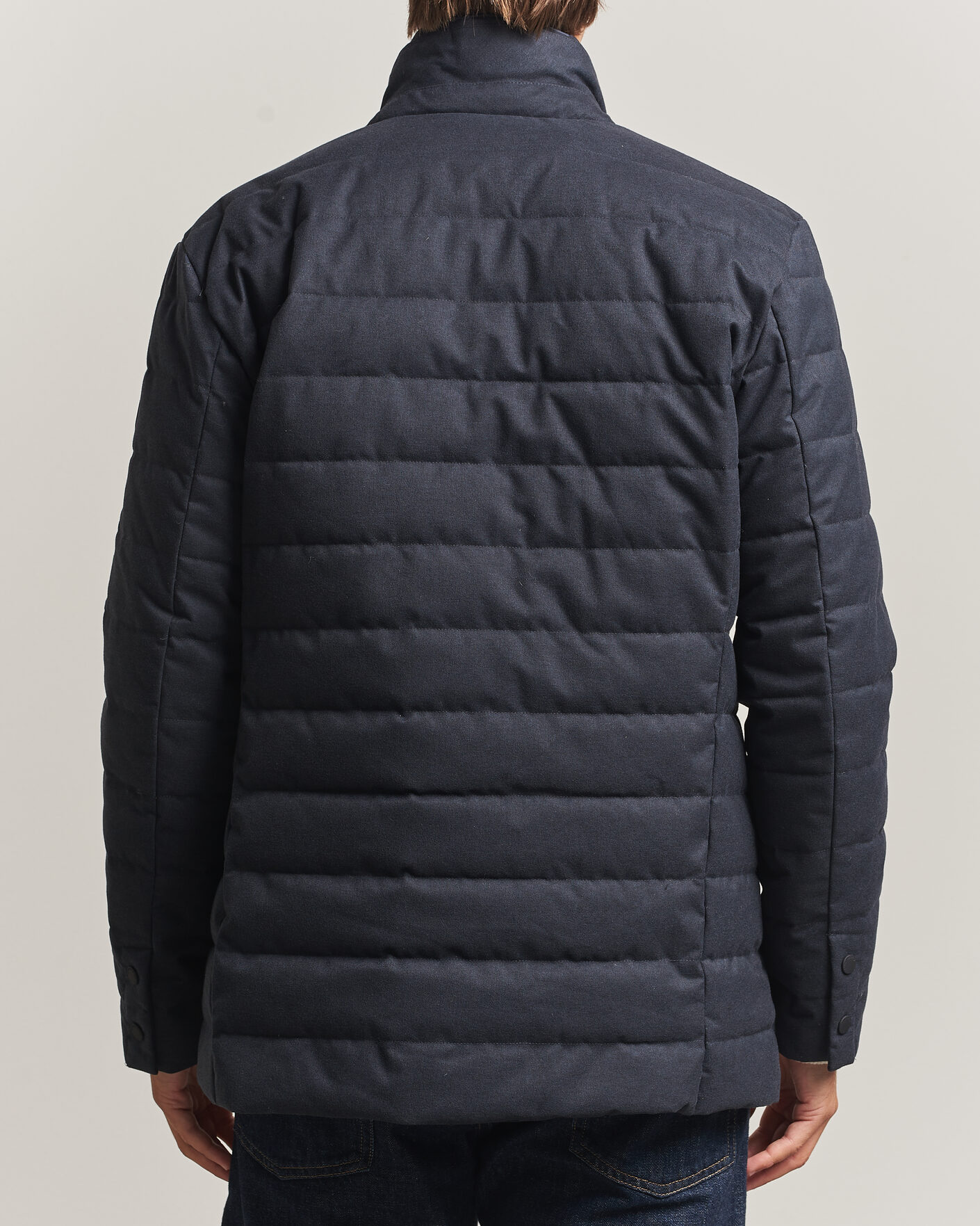 Men | Coats & Jackets | Save The Duck | Felipe Padded Flannel Jacket Navy Blue