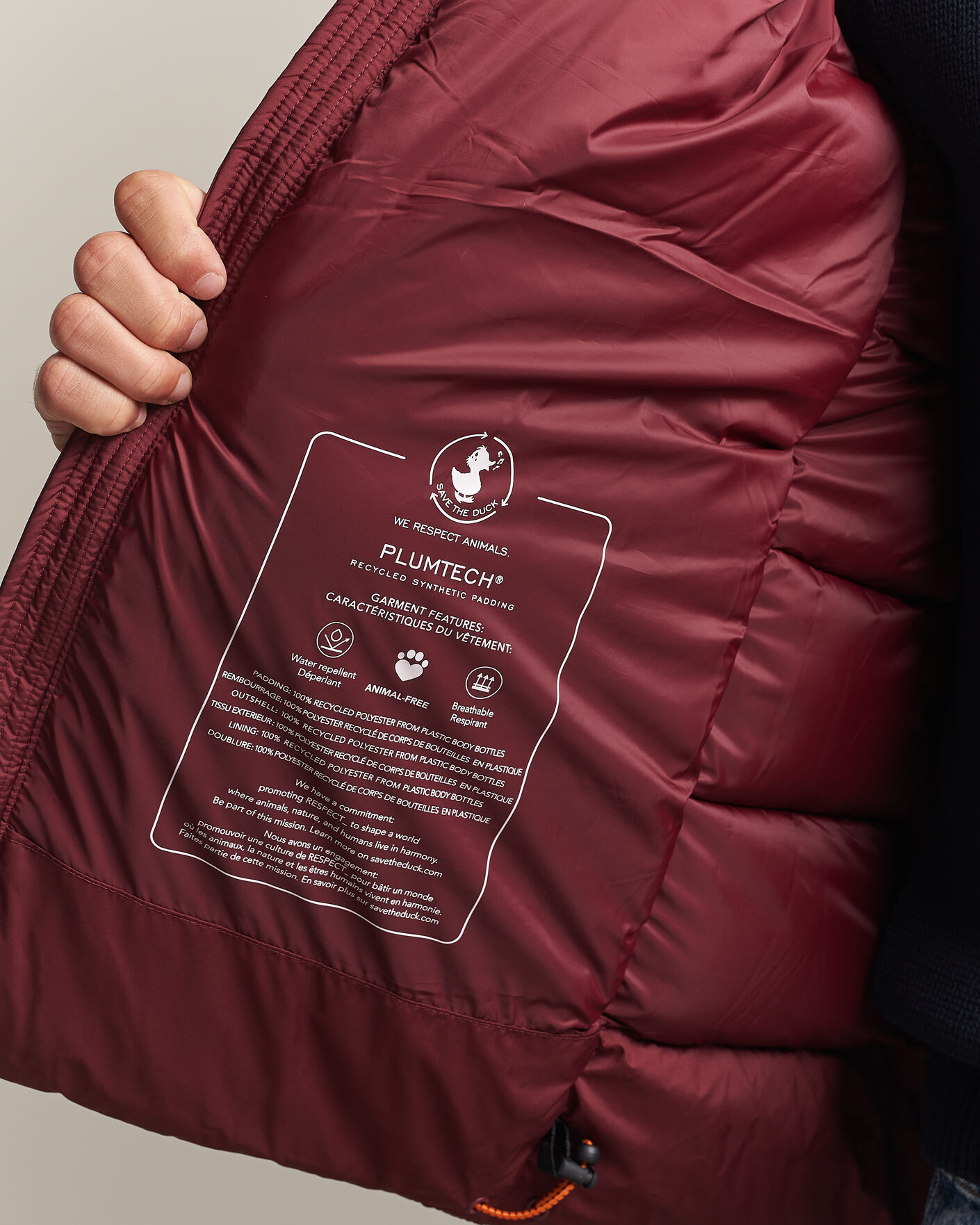Men | Coats & Jackets | Save The Duck | Boris Matt Padded Puffer Wine Red