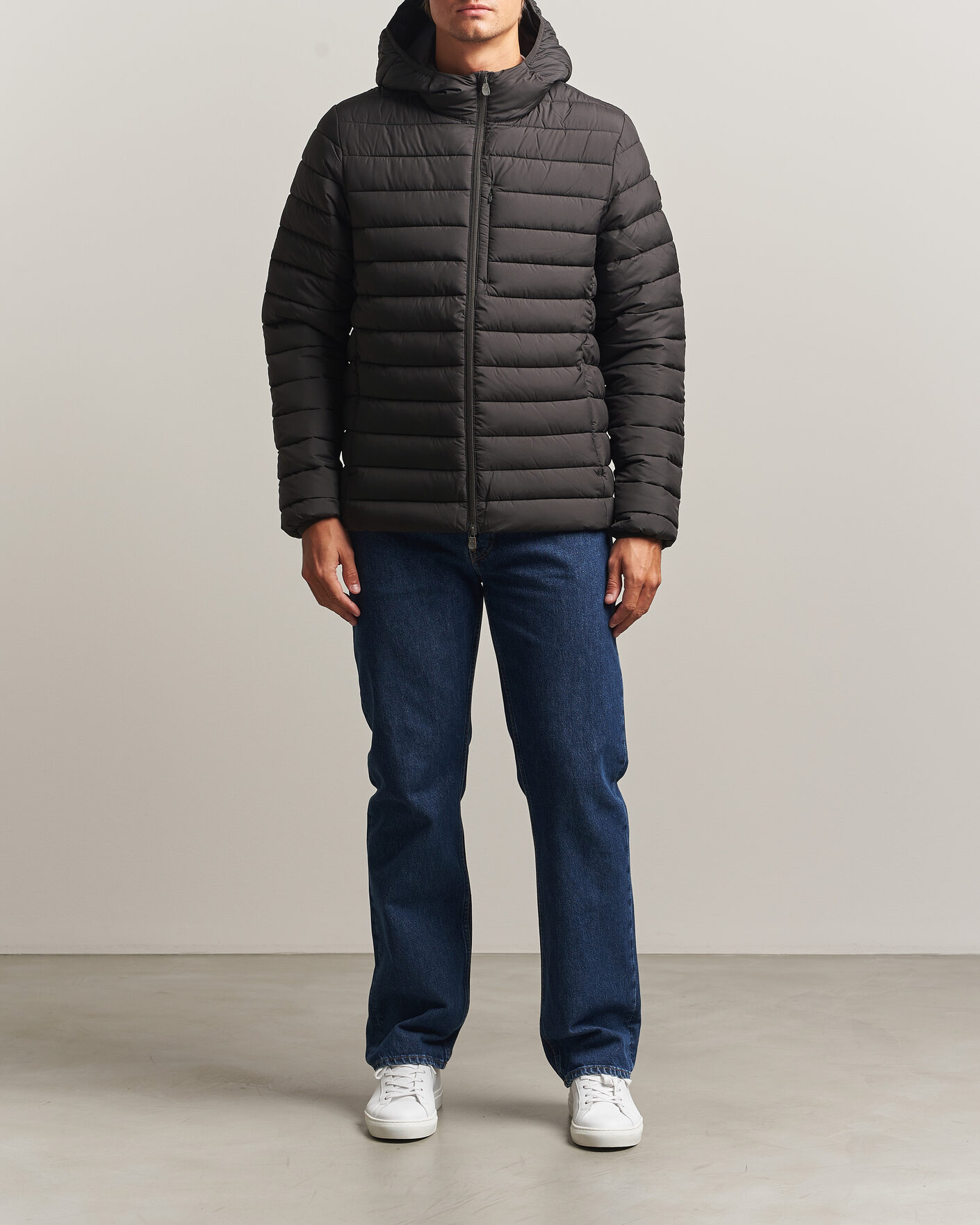 Men | Coats & Jackets | Save The Duck | Juncus Matt Lightweight Hood Jacket Brown Black