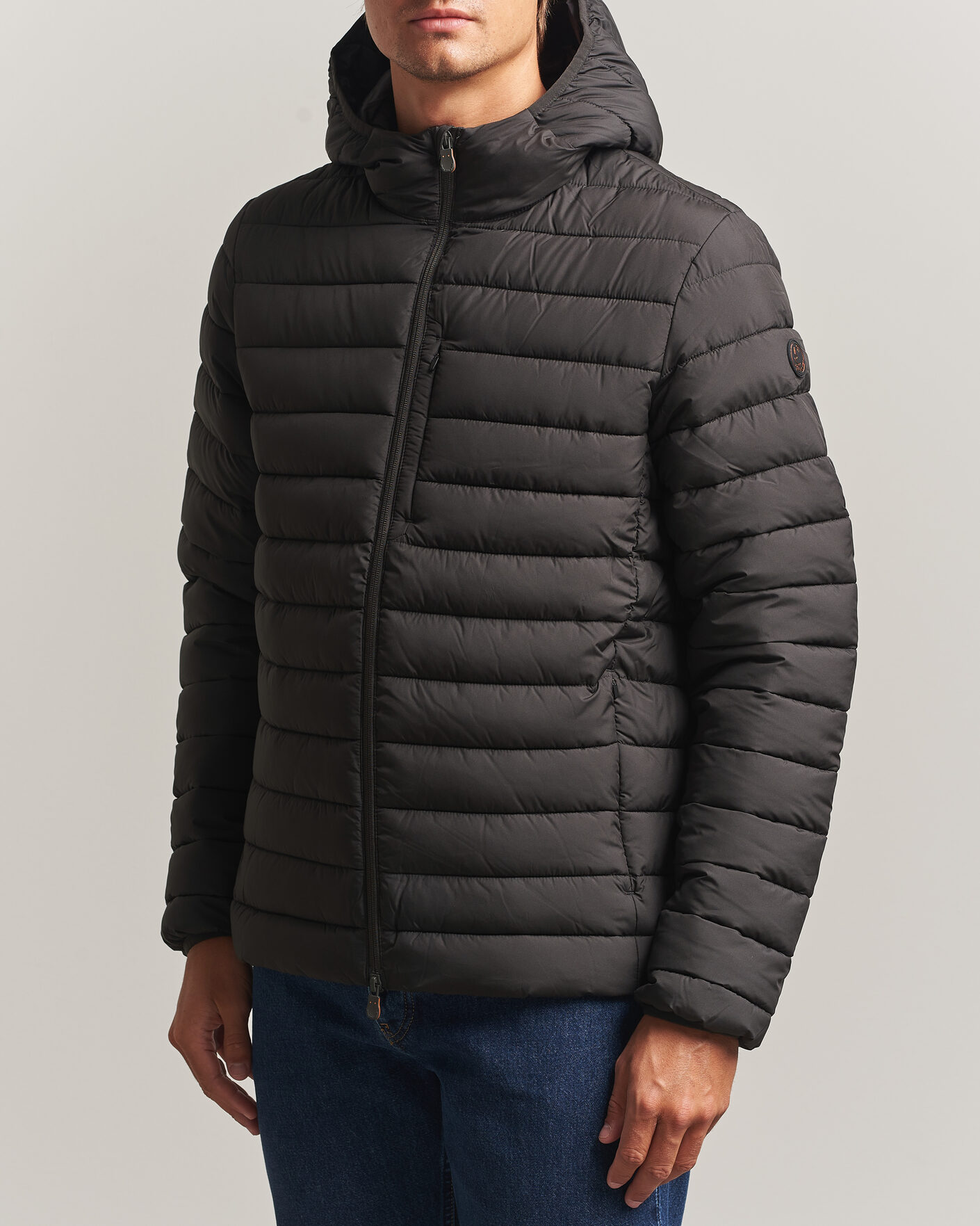 Men | Coats & Jackets | Save The Duck | Juncus Matt Lightweight Hood Jacket Brown Black