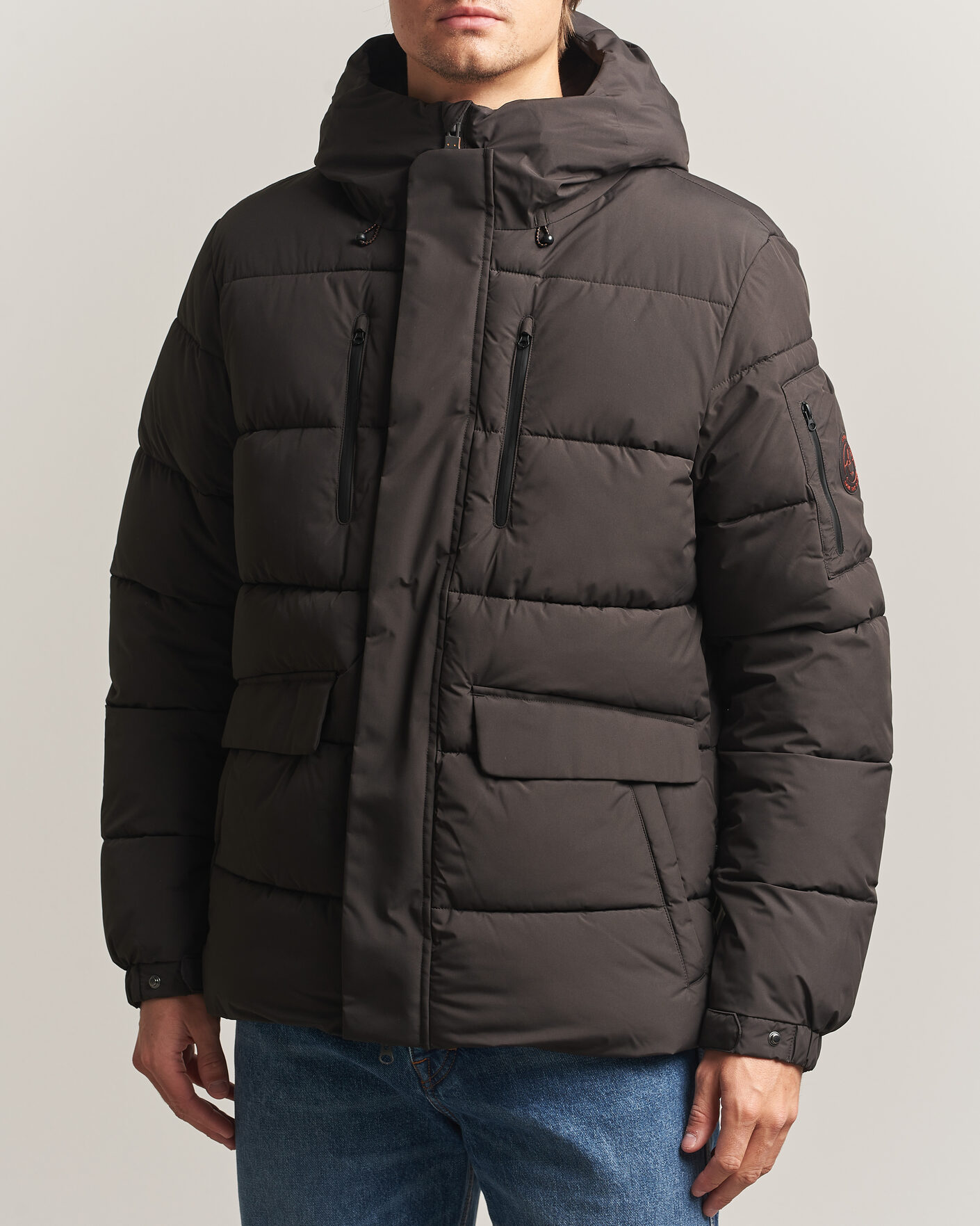 Men | Coats & Jackets | Save The Duck | Espel Short Arctic Parka Brown Black