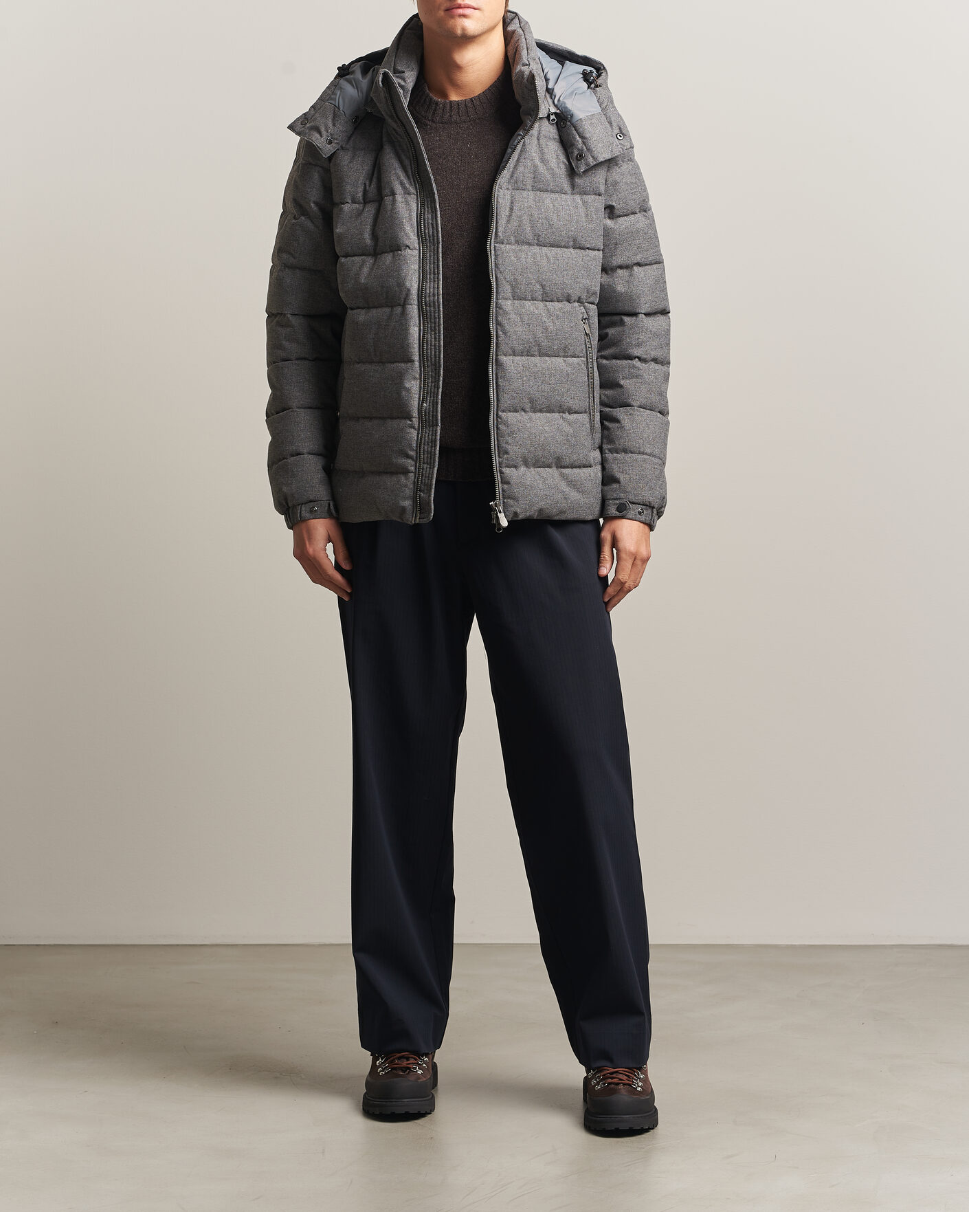 Men | Coats & Jackets | Save The Duck | Constantin Padded Flannel Jacket Mid Grey Melange