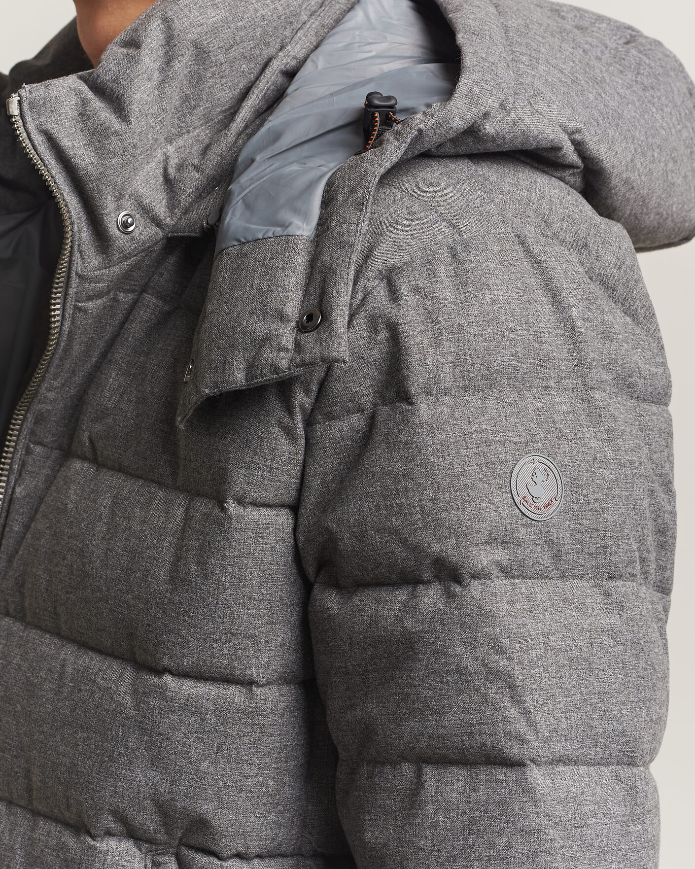 Men | Coats & Jackets | Save The Duck | Constantin Padded Flannel Jacket Mid Grey Melange
