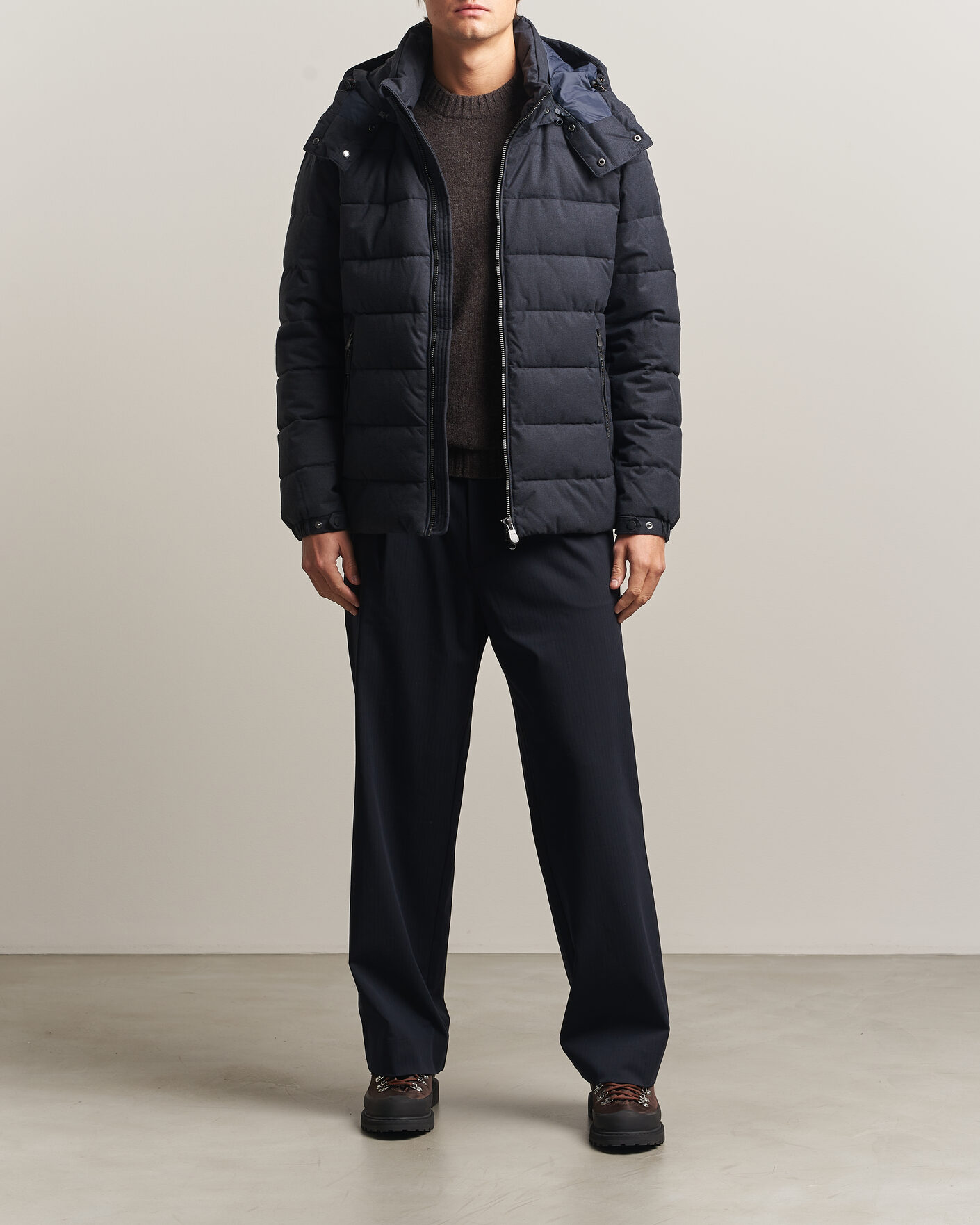 Men | Coats & Jackets | Save The Duck | Constantin Padded Flannel Jacket Navy Blue Melange