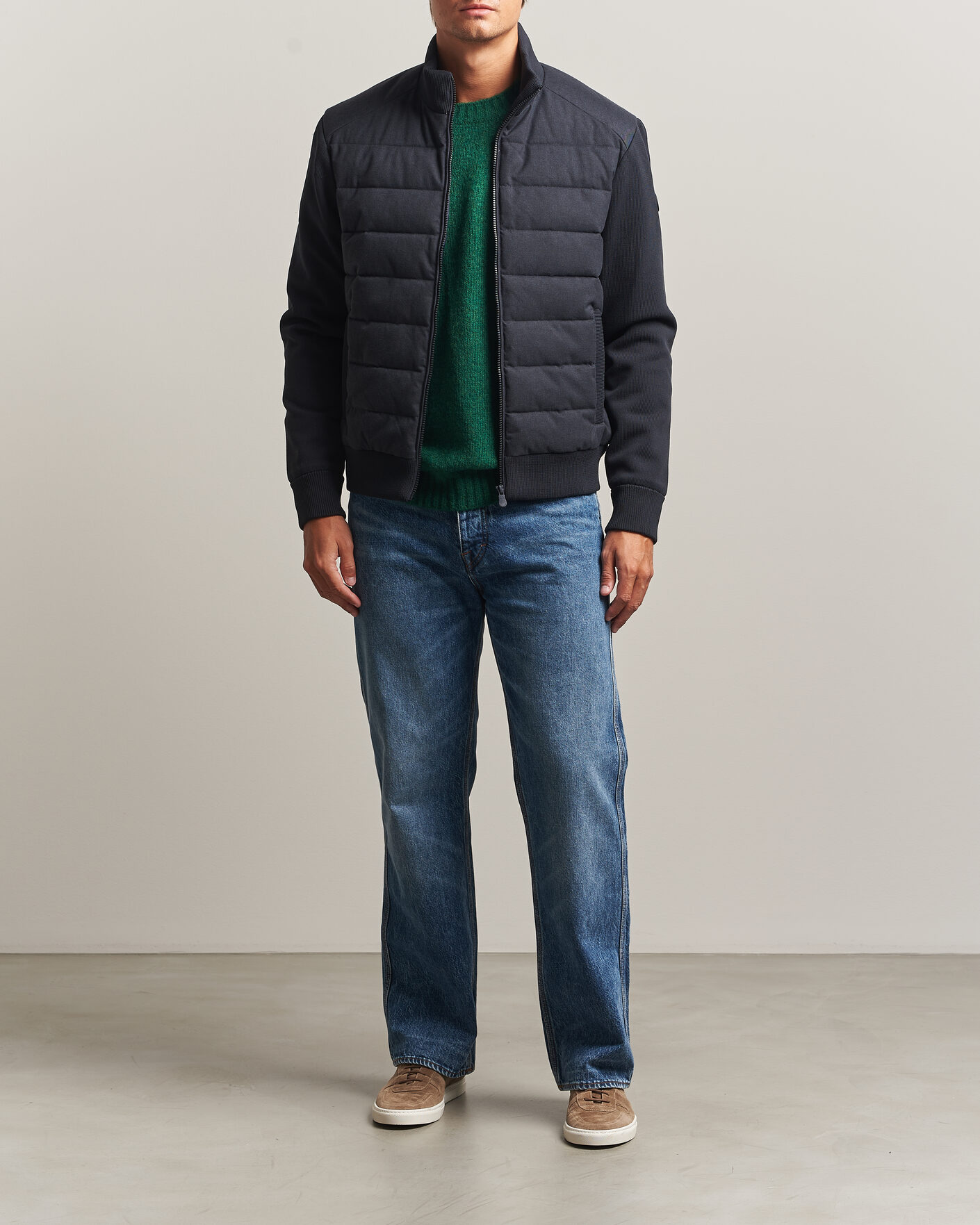 Men | Coats & Jackets | Save The Duck | Lasse Padded Hybrid Jacket Navy Blue Melange