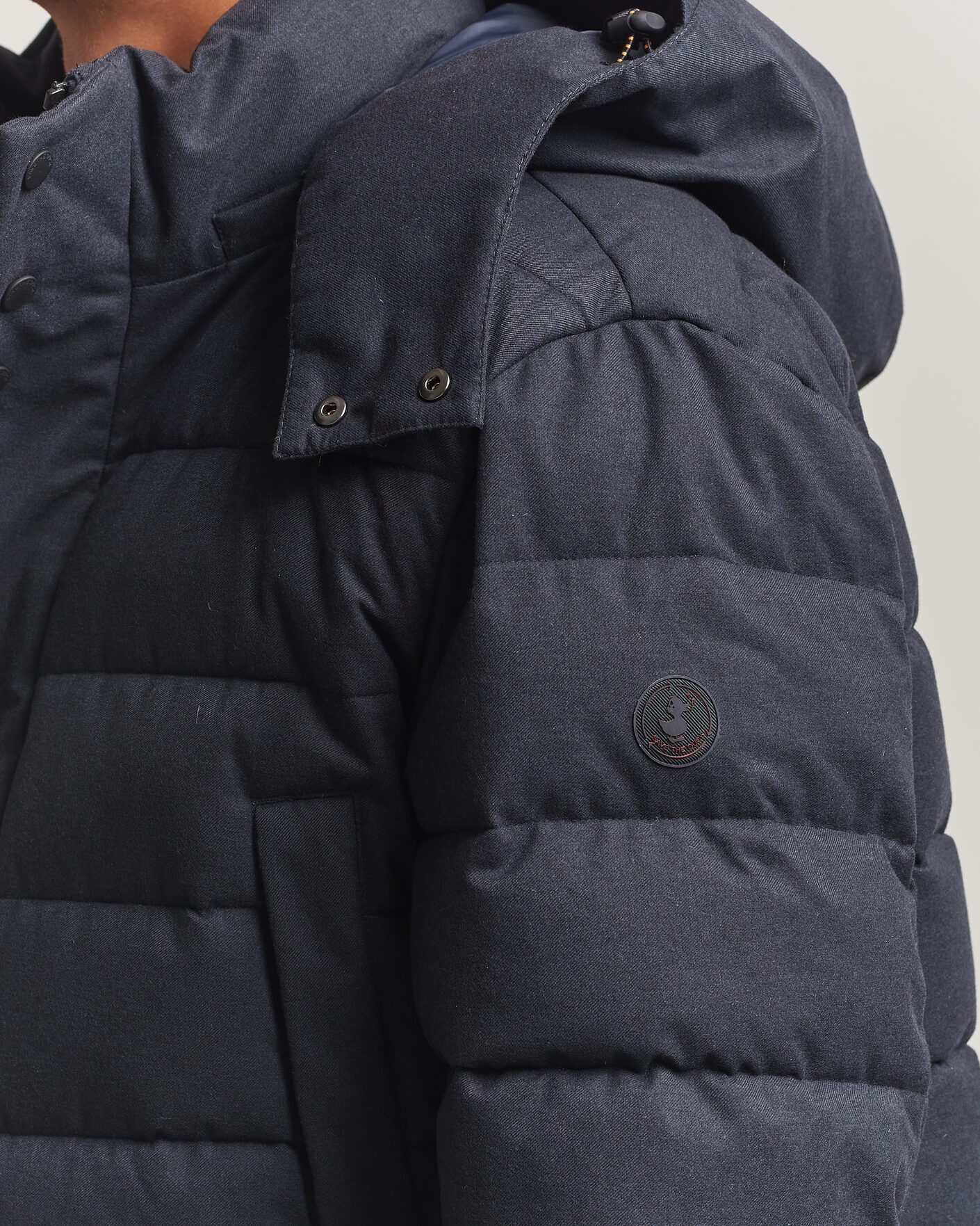 Men | Coats & Jackets | Save The Duck | Byrne Padded Flannel Coat Navy Blue Melange