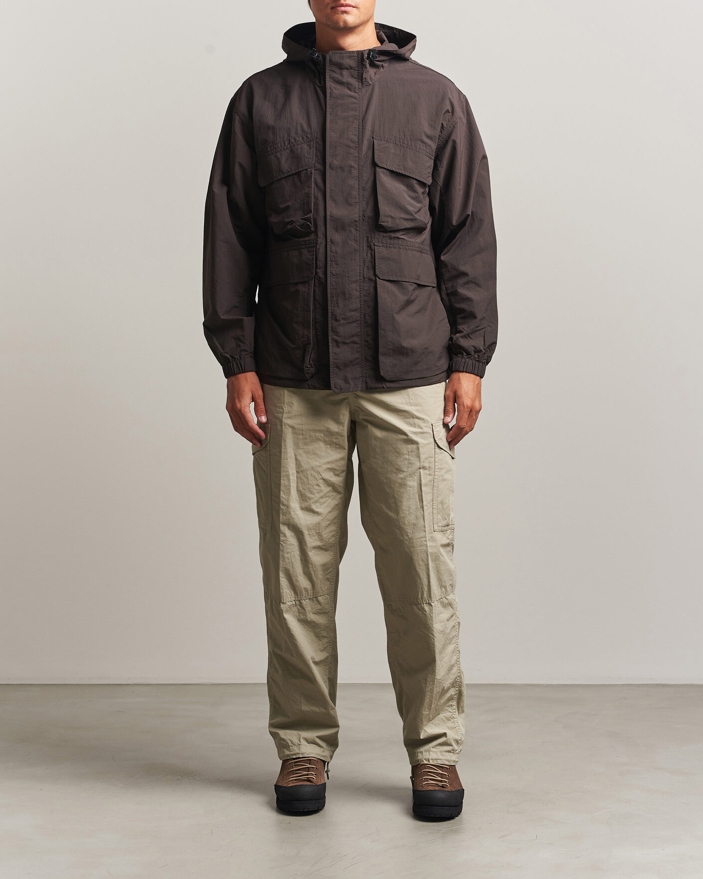 Men | Coats & Jackets | Snow Peak | Nylon Double Rip Jacket Dark Brown