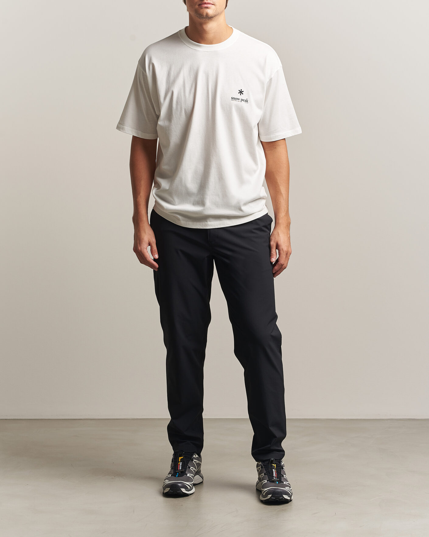 Men | T-Shirts | Snow Peak | Soft Cotton Relaxed Logo T-Shirt Off White