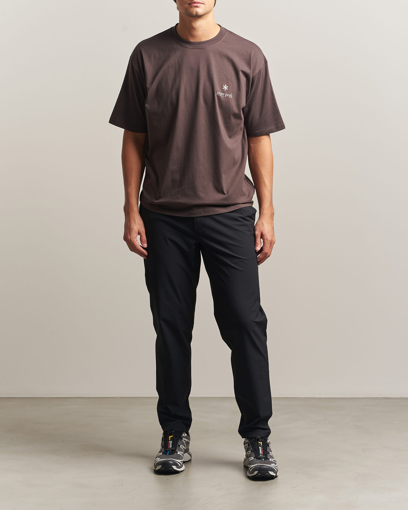 Men | T-Shirts | Snow Peak | Soft Cotton Relaxed Logo T-Shirt Brown
