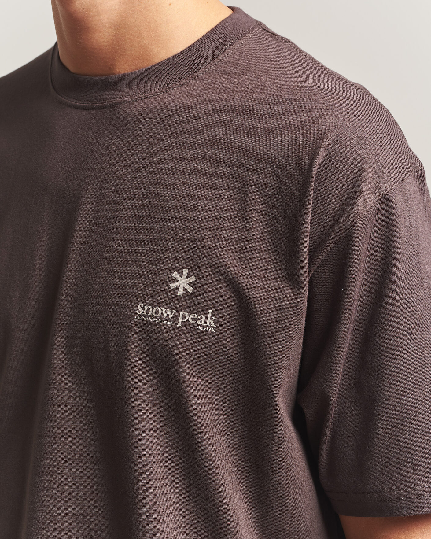 Men | T-Shirts | Snow Peak | Soft Cotton Relaxed Logo T-Shirt Brown