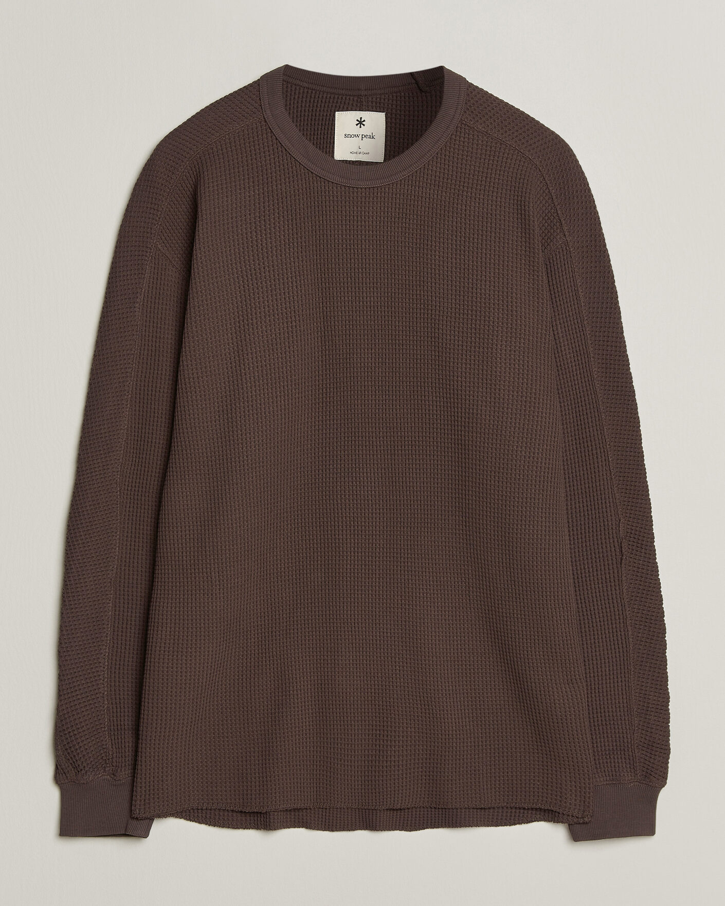 Men | Sweaters & Knitwear | Snow Peak | Heavyweight Waffle Pullover Dark Brown
