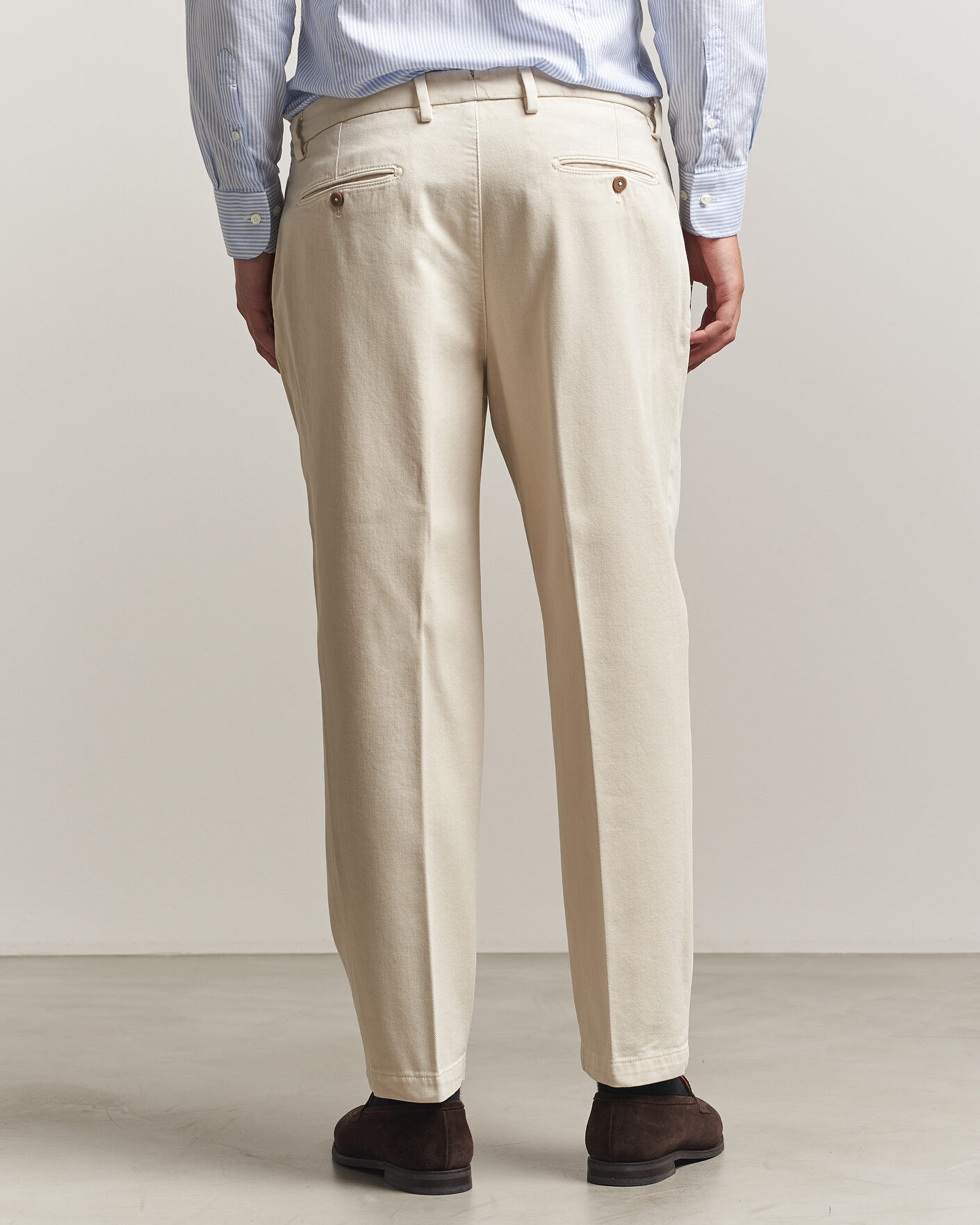 Men | Trousers | Briglia 1949 | Portobello Loose Fit Cotton Trousers Ecru