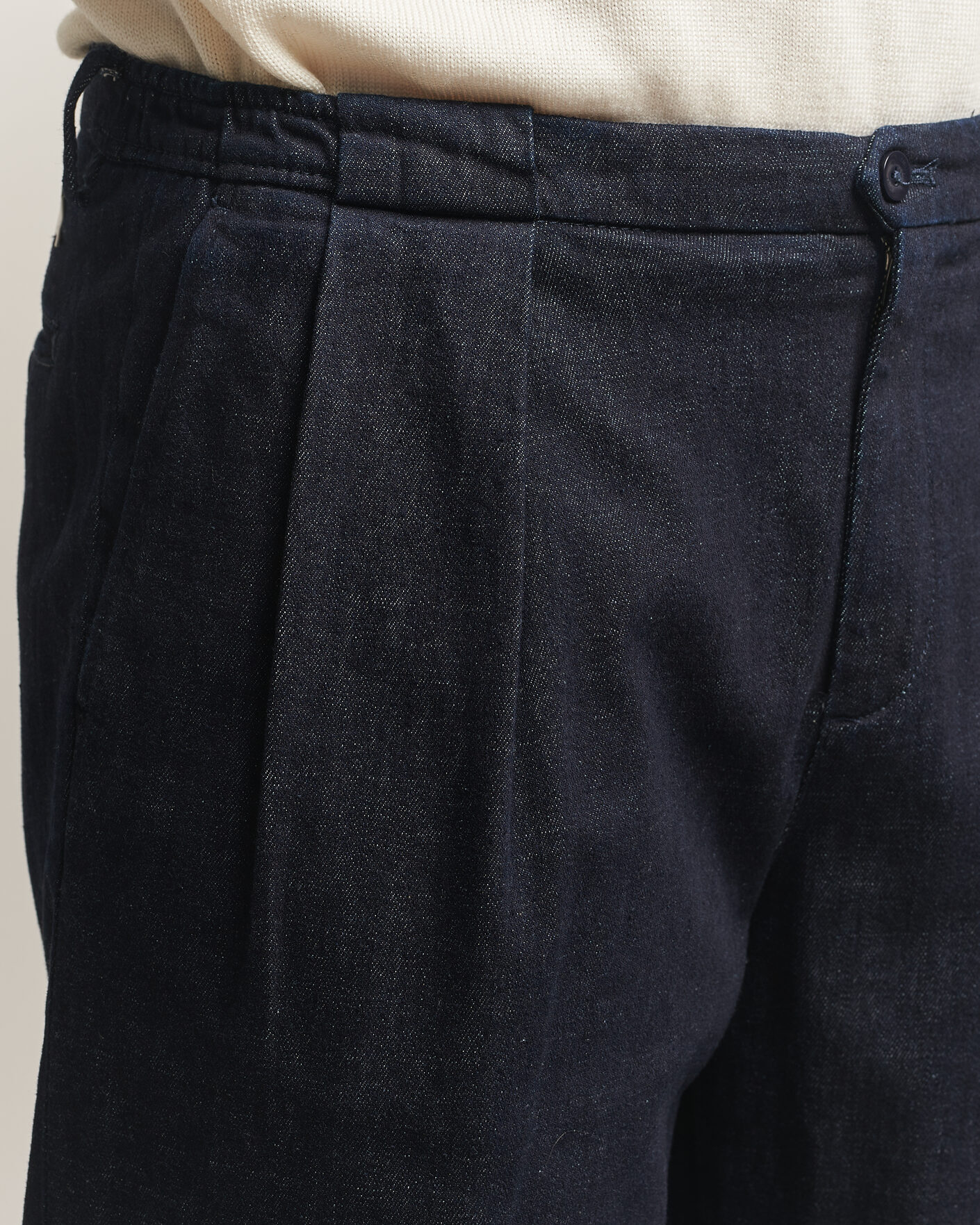 Men | Trousers | Briglia 1949 | Portobello Loose Fit Denim Trousers Dark Blue
