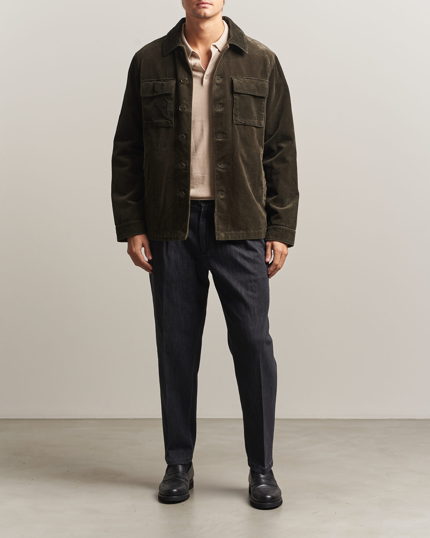 Men | Trousers | Briglia 1949 | Portobello Loose Fit Denim Trousers Grey