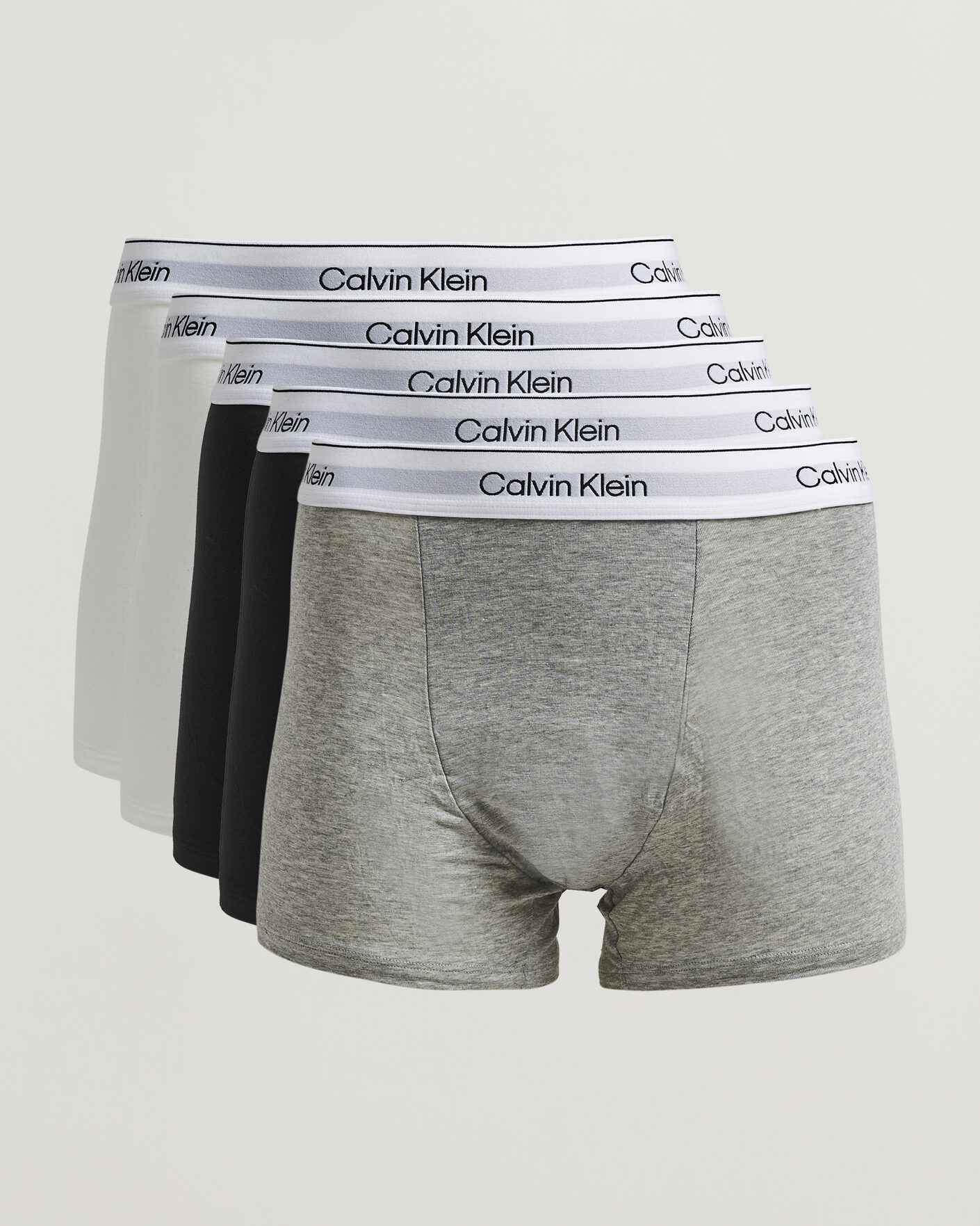 Men | Underwear & Socks | Calvin Klein | 5-Pack Icon Cotton Stretch Relaxed Trunk White/Black/Grey