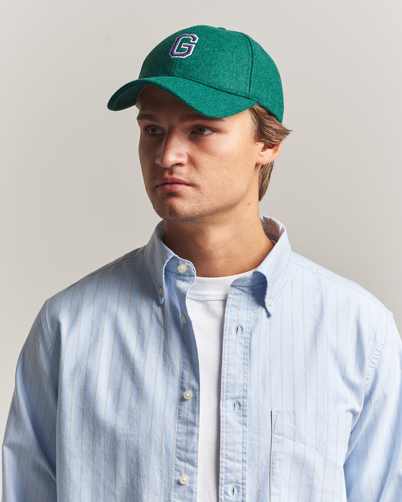 Men | Hats & Caps | Gant | G Badge Wool Melton Cap Dark Emerald