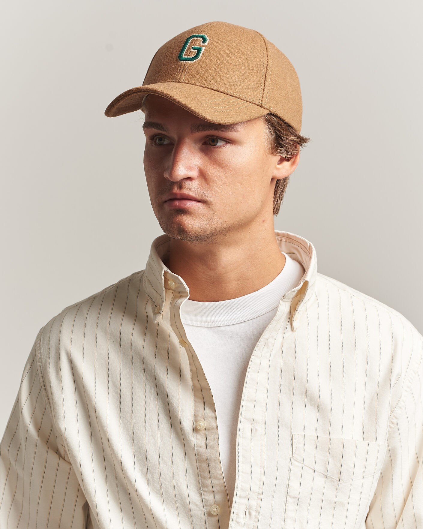 Men | Hats & Caps | Gant | G Badge Wool Melton Cap Autumn Yellow