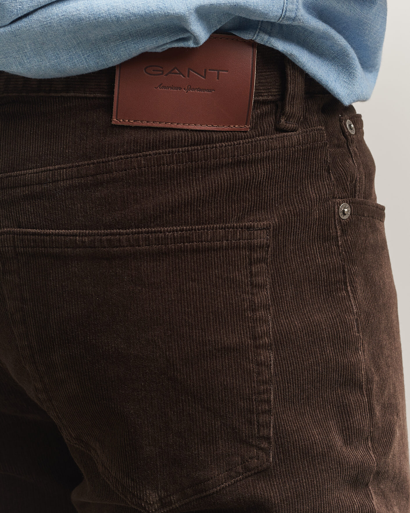 Men | Trousers | Gant | Regular Fit Corduroy 5-Pocket Pants Black Brown