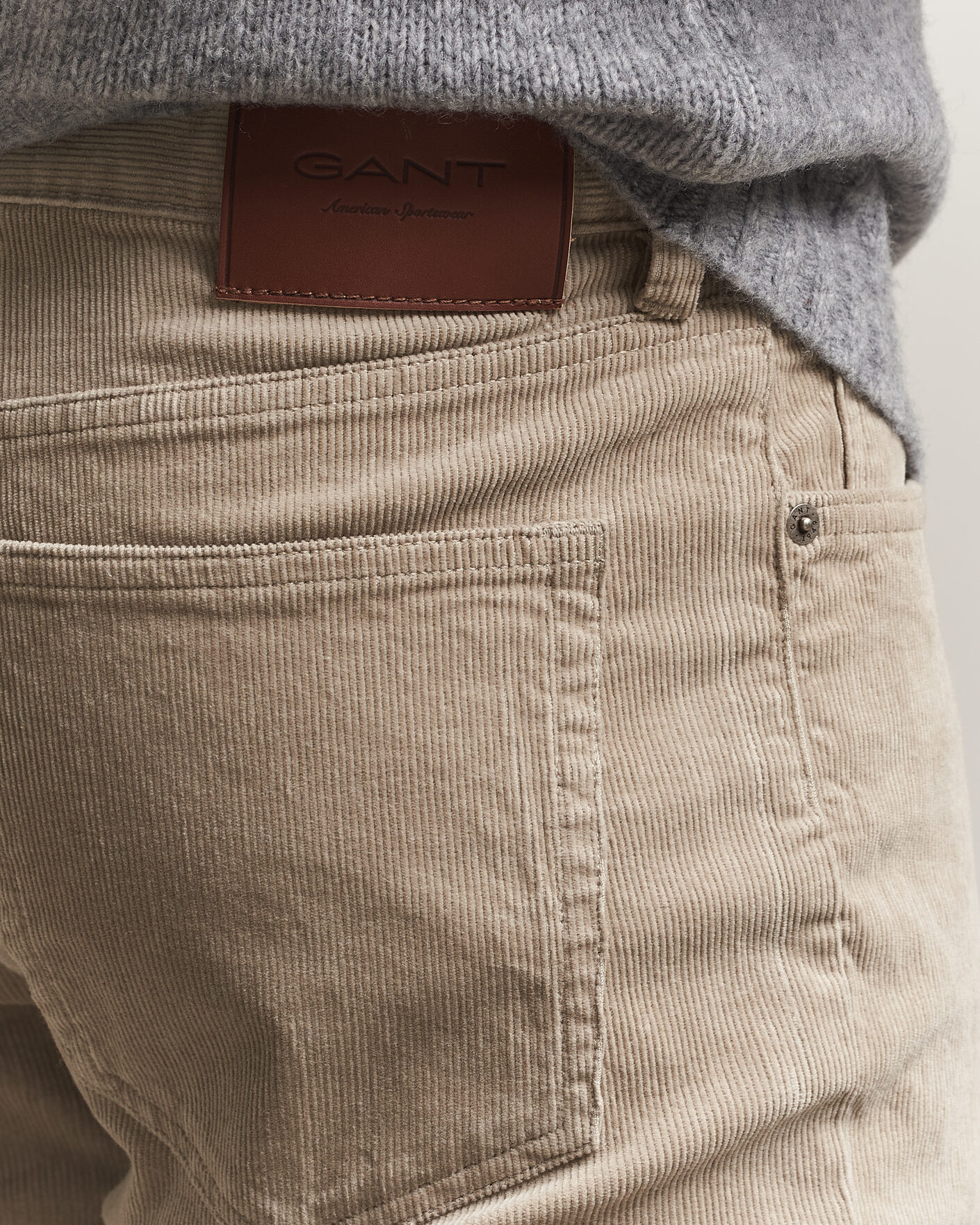 Men | Trousers | Gant | Regular Fit Corduroy 5-Pocket Pants Mist Taupe