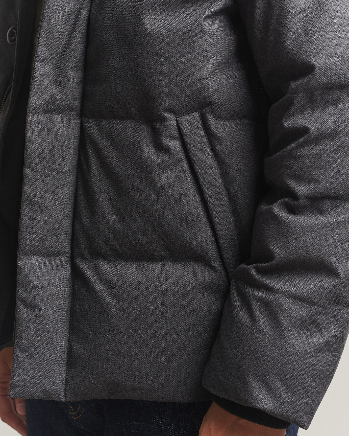 Men | Coats & Jackets | Gant | Flannel Down Hooded Jacket Black Grey