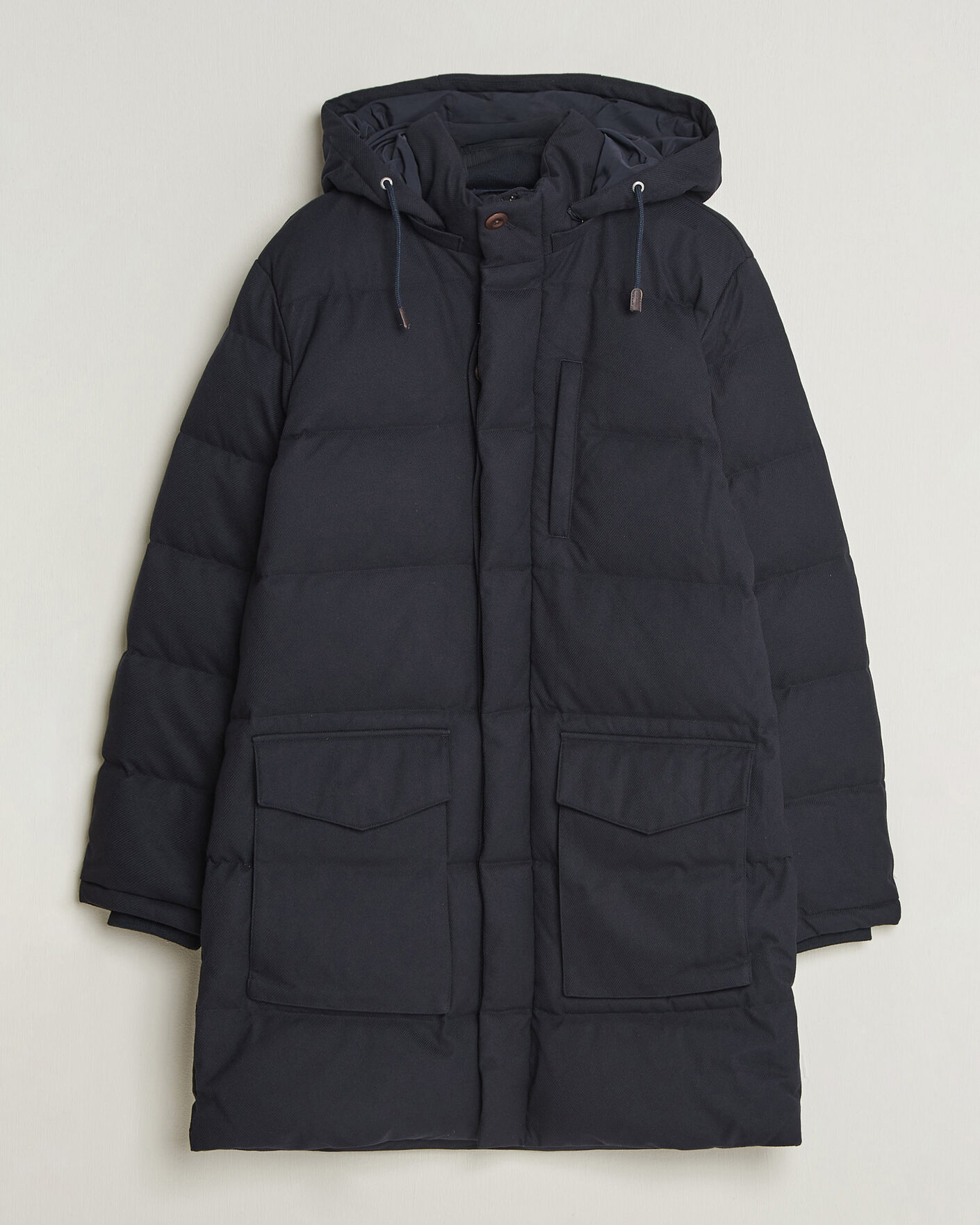 Men | Coats & Jackets | Gant | Flannel Down Hooded Parka Evening Blue
