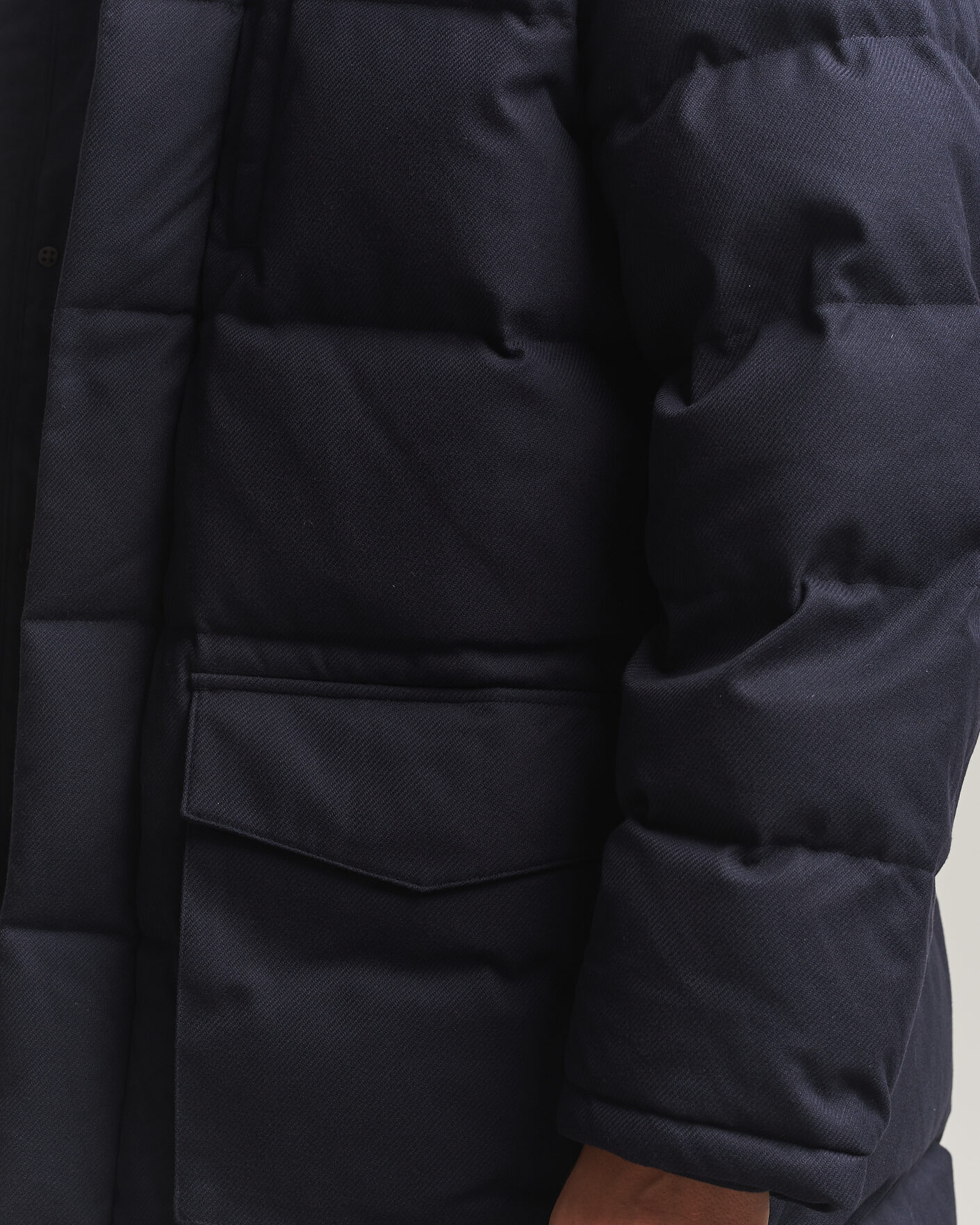 Men | Coats & Jackets | Gant | Flannel Down Hooded Parka Evening Blue