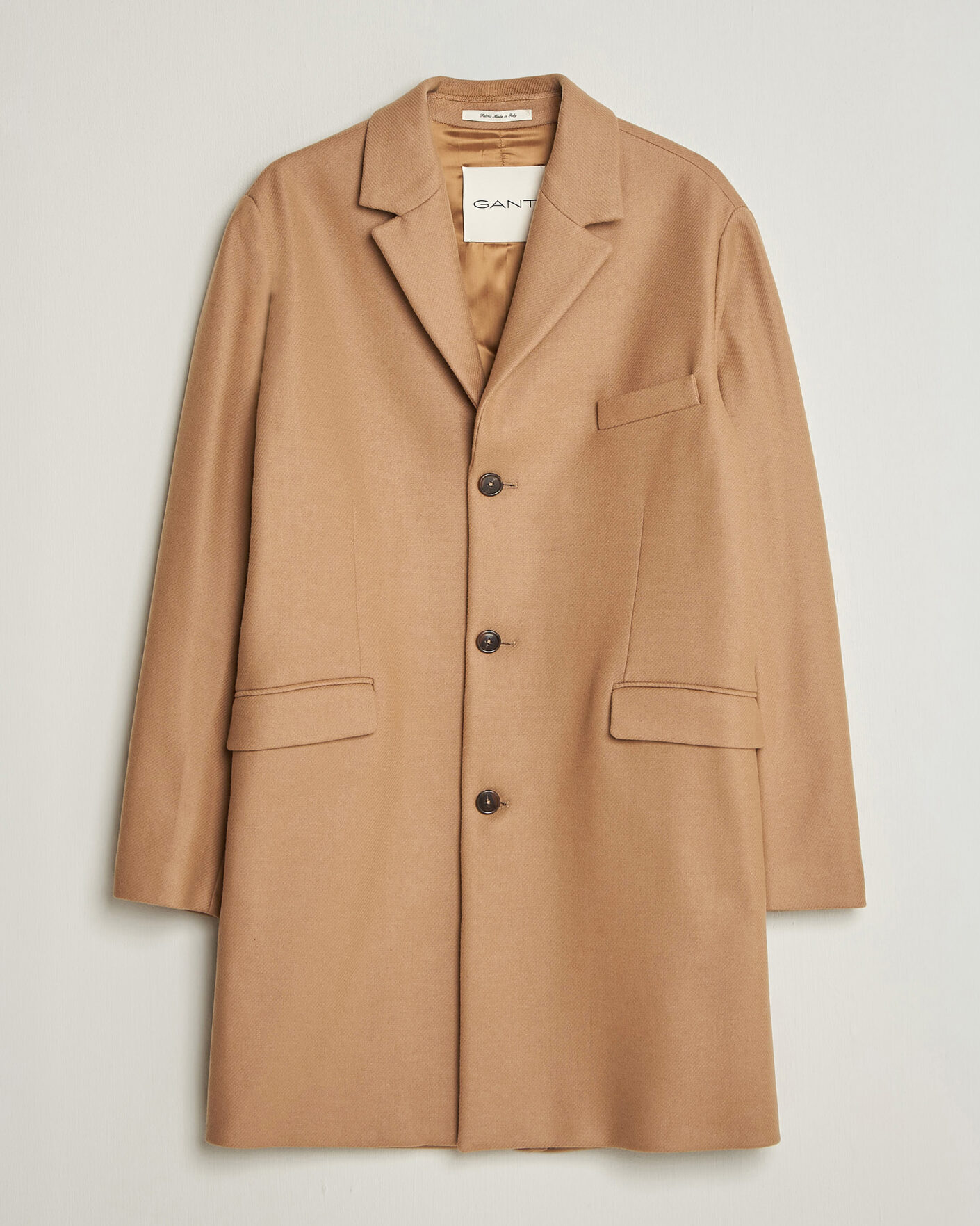 Men | Coats & Jackets | Gant | Classic Wool/Cashmere Coat Light Taupe