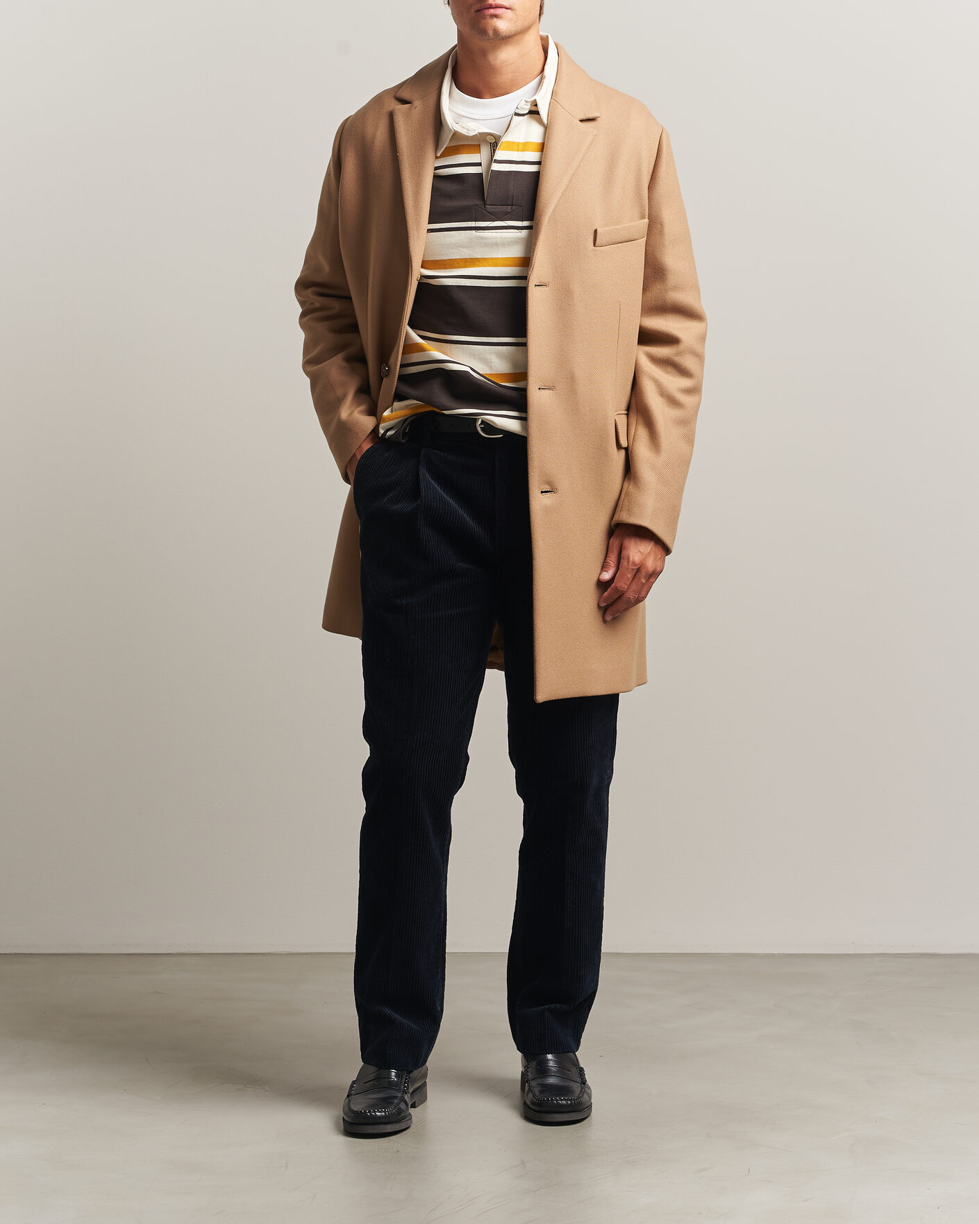 Men | Coats & Jackets | Gant | Classic Wool/Cashmere Coat Light Taupe