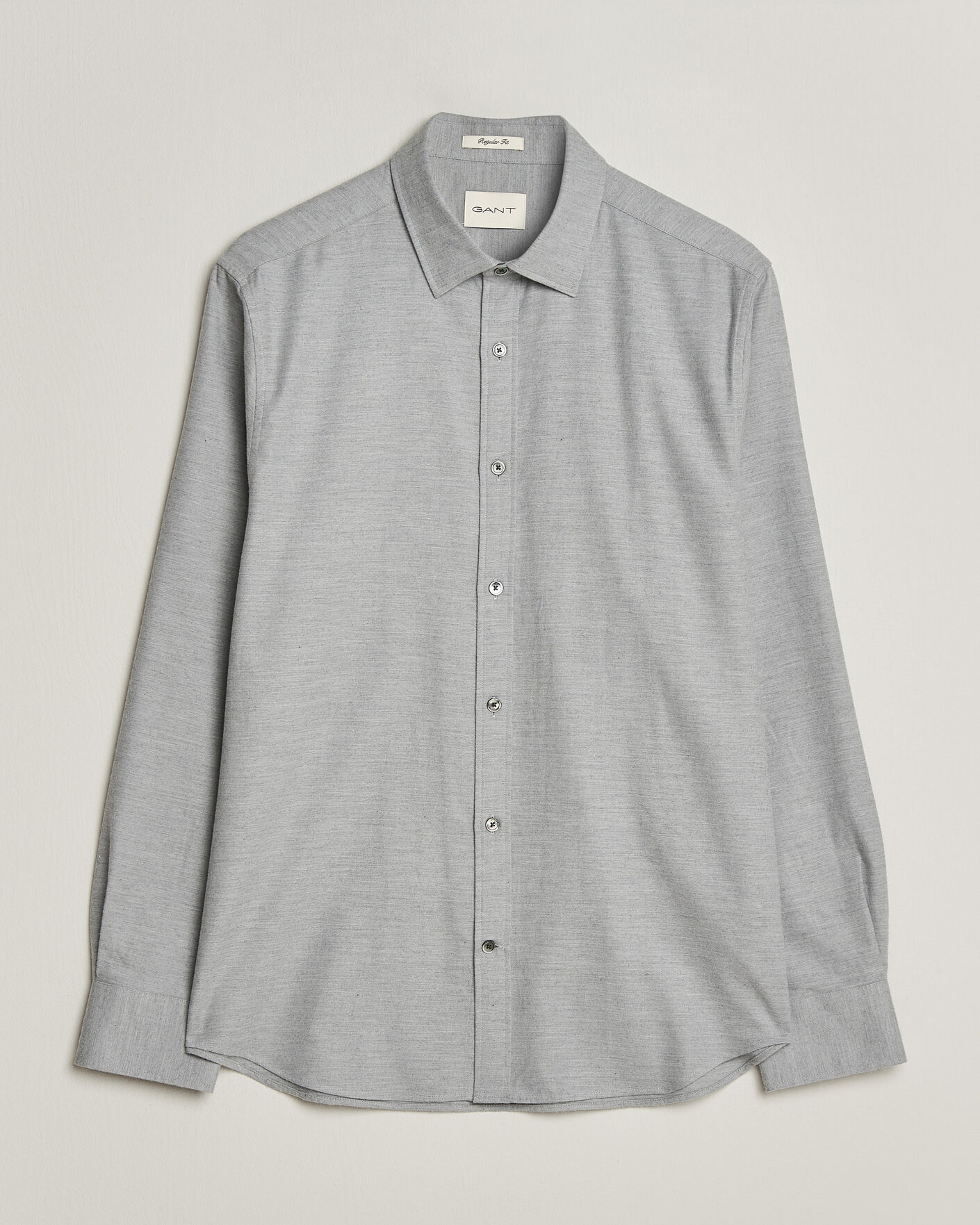 Men | Shirts | Gant | Regular Fit Flannel Shirt Grey Melange
