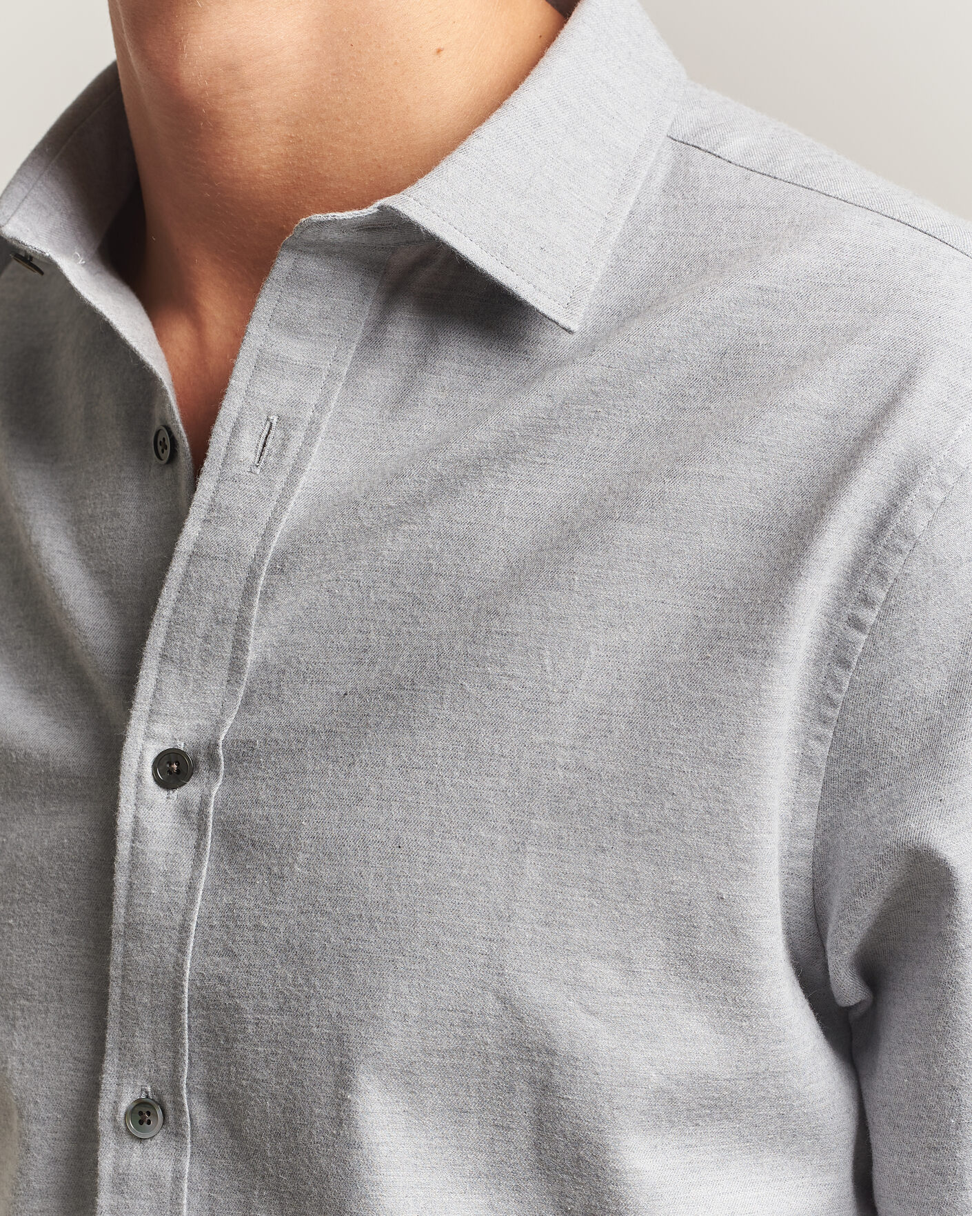 Men | Shirts | Gant | Regular Fit Flannel Shirt Grey Melange